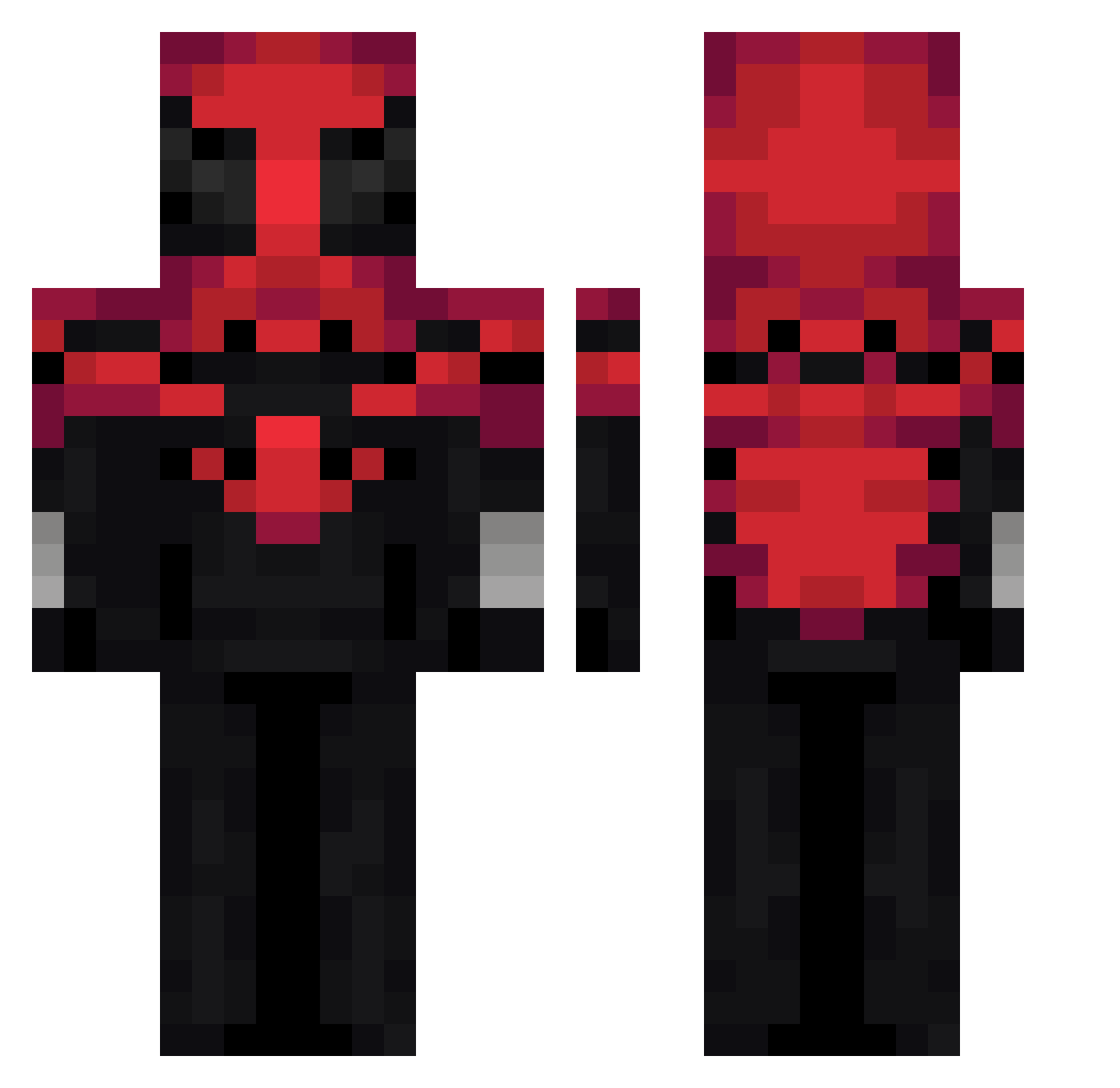 ClxdzisSus Minecraft skin, front and back view