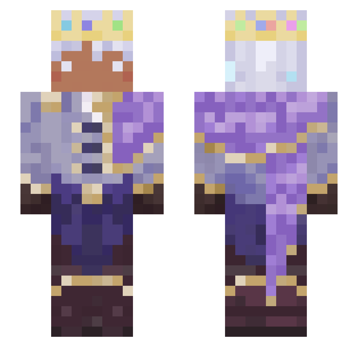 Ifhmze Minecraft skin, front and back view