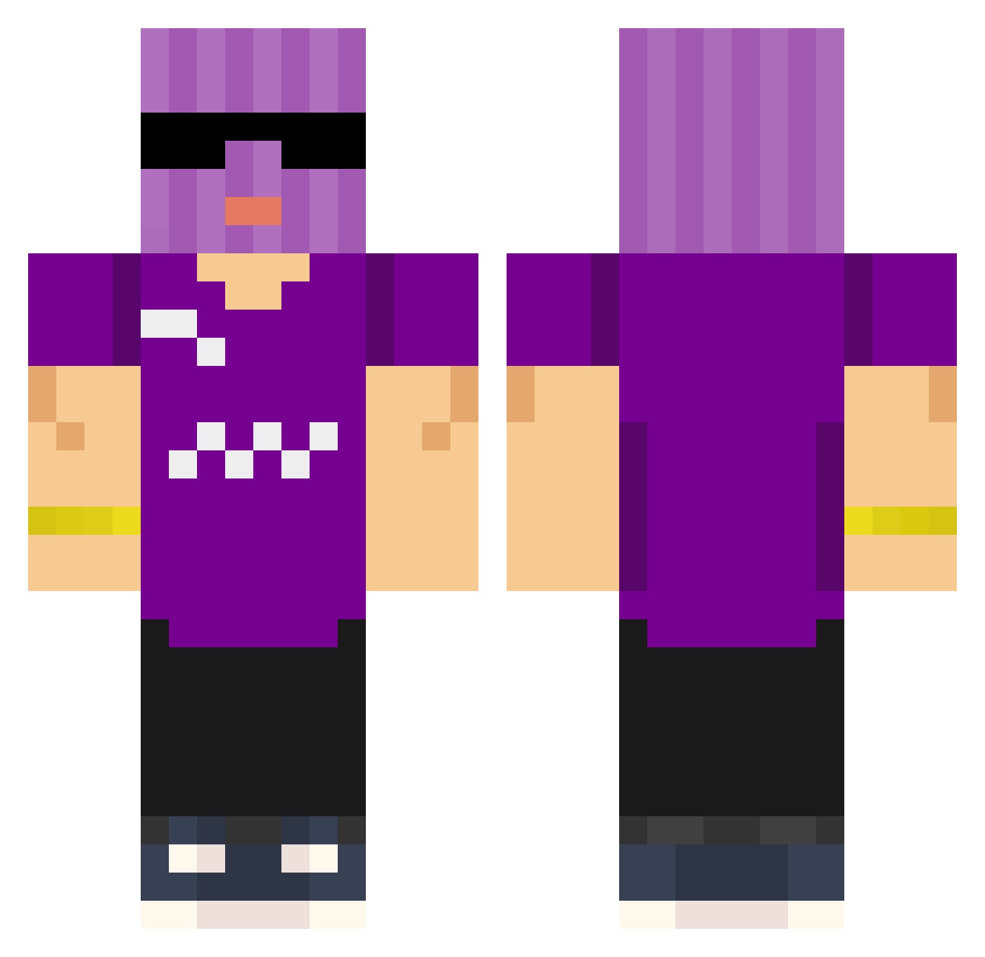 33gaps Minecraft skin, front and back view