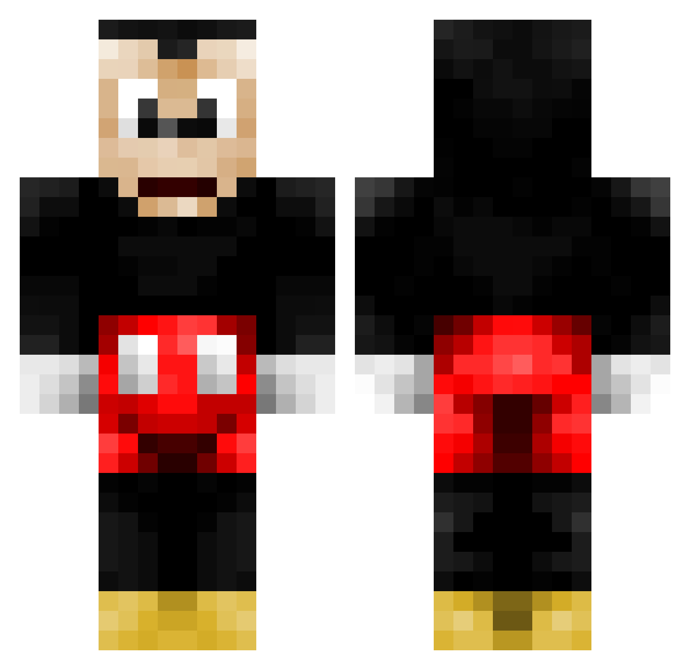 overplay Minecraft skin, front and back view