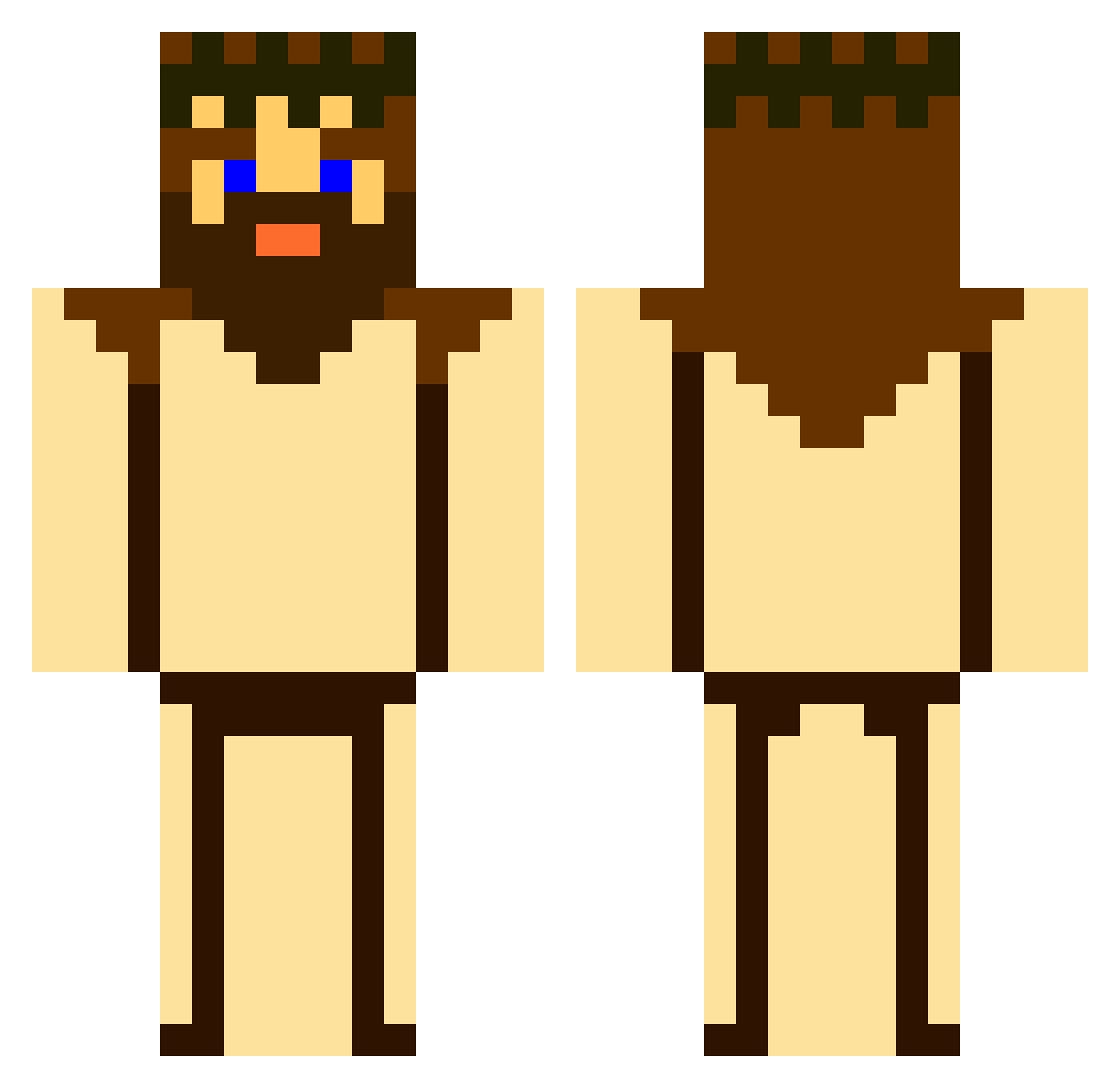 Larrup Minecraft skin, front and back view