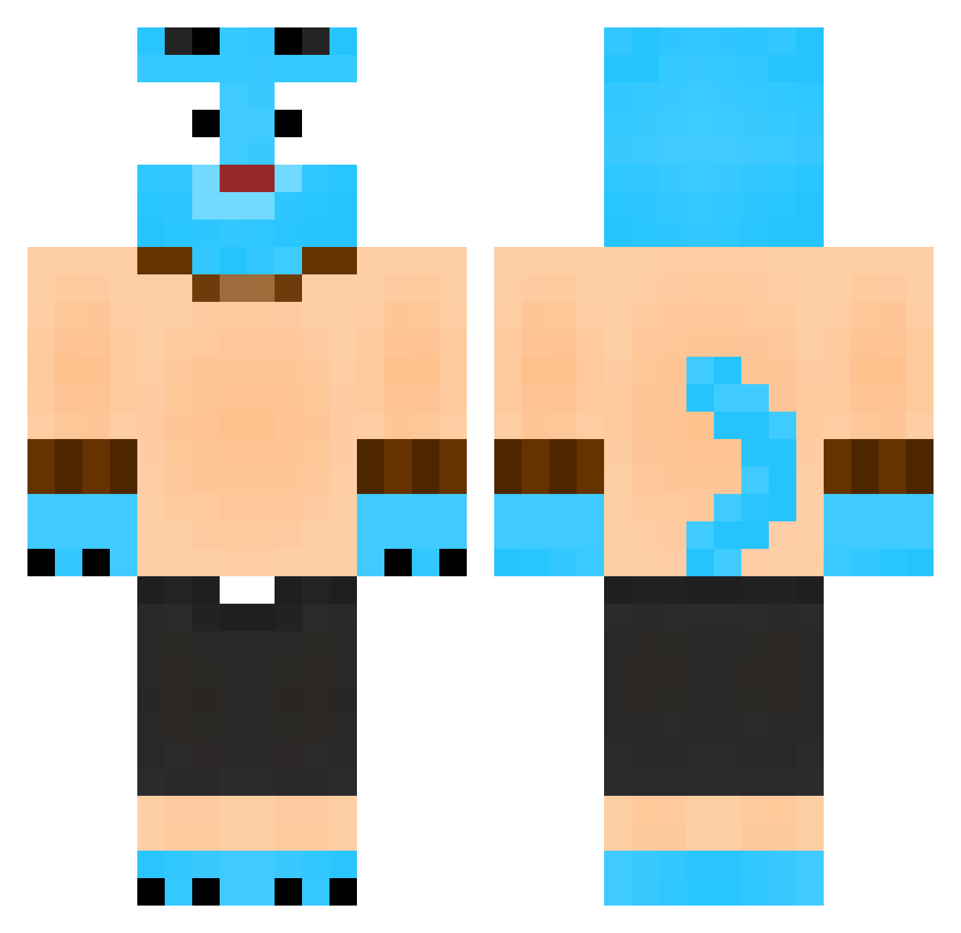 Reconciler Minecraft skin, front and back view