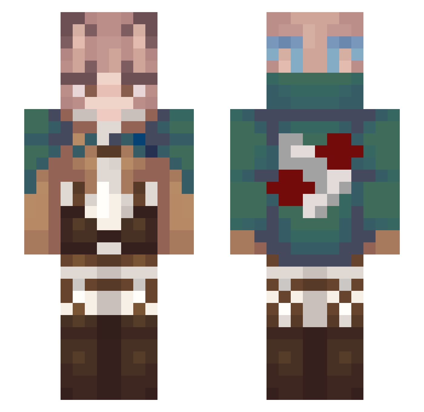 Mollwu Minecraft skin, front and back view