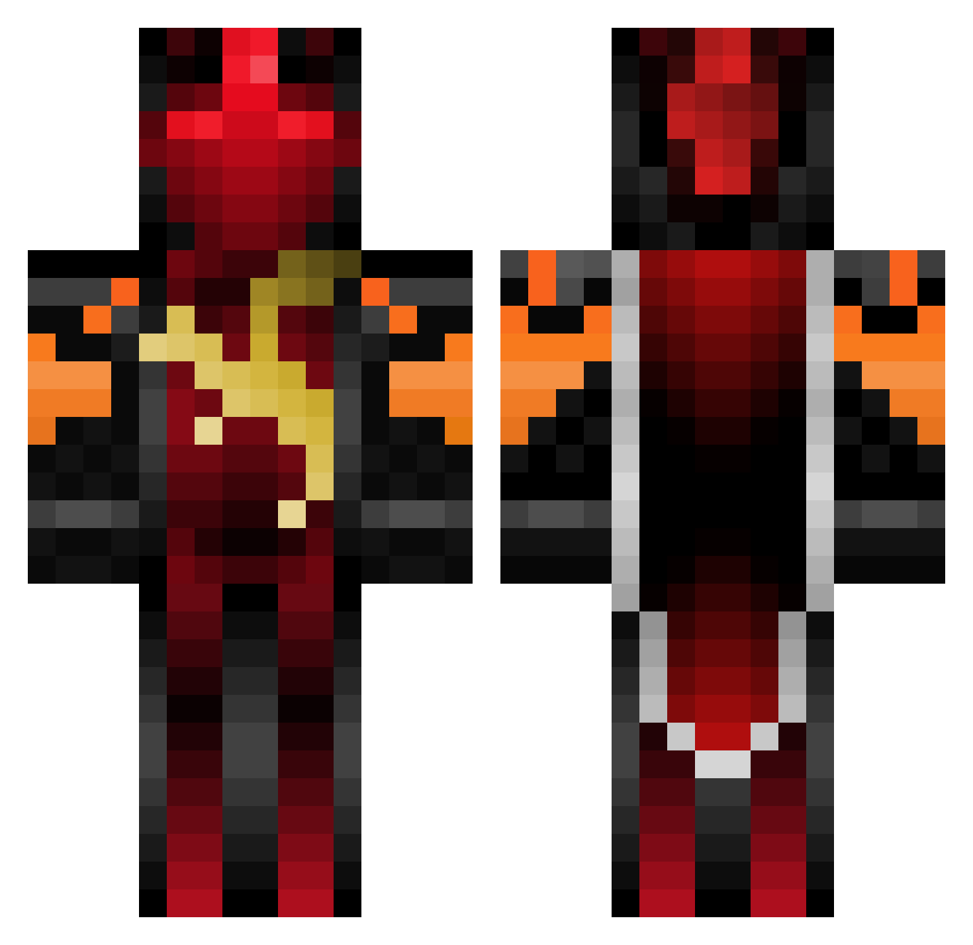 Skittle Minecraft skin, front and back view