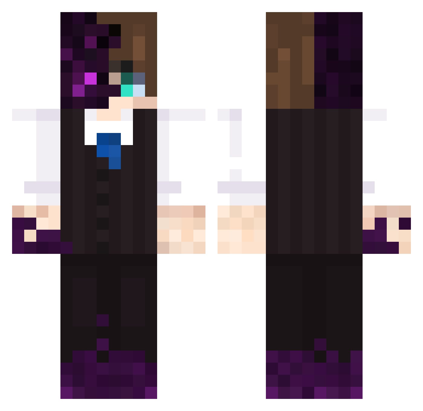 Ono_Ayuko Minecraft skin, front and back view