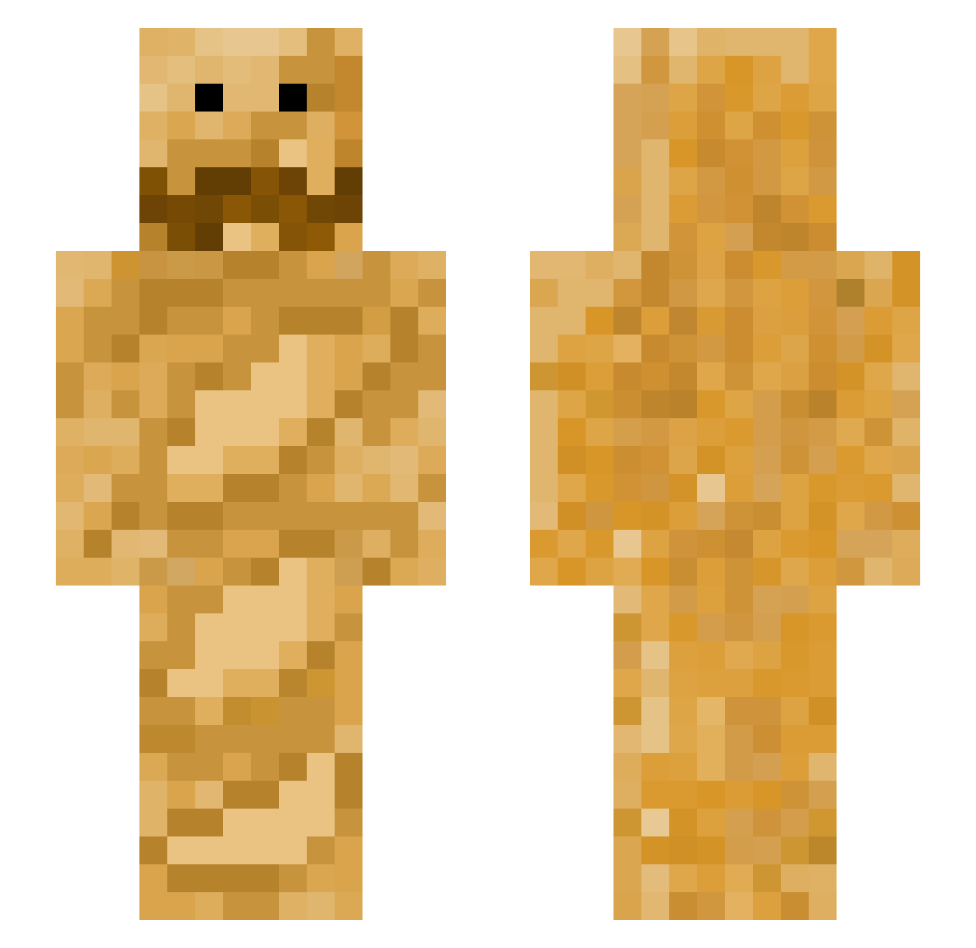 autoignition Minecraft skin, front and back view