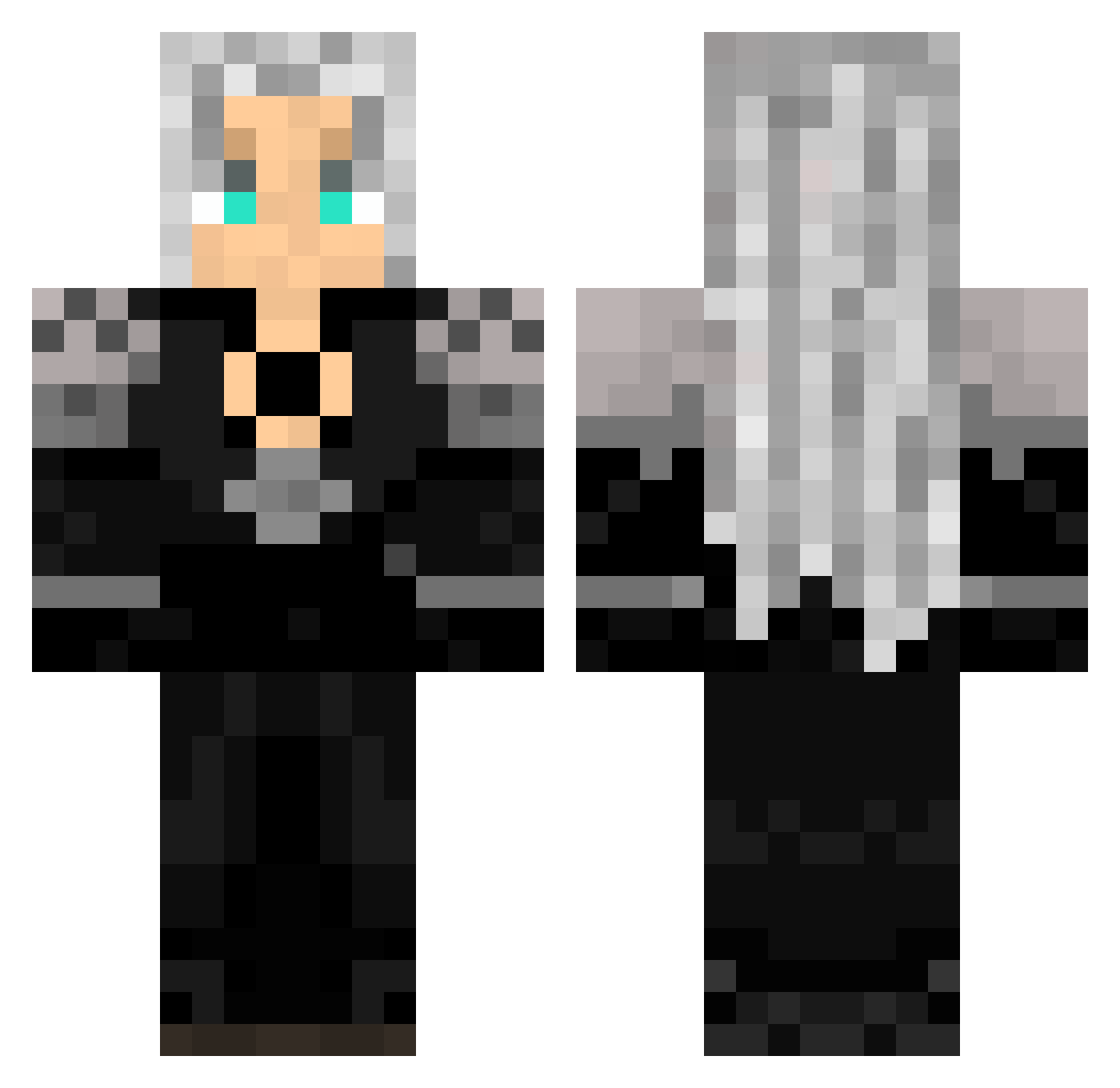 M3sta Minecraft skin, front and back view