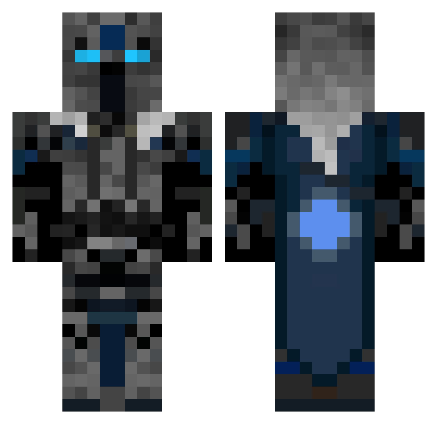 Roura18 Minecraft skin, front and back view