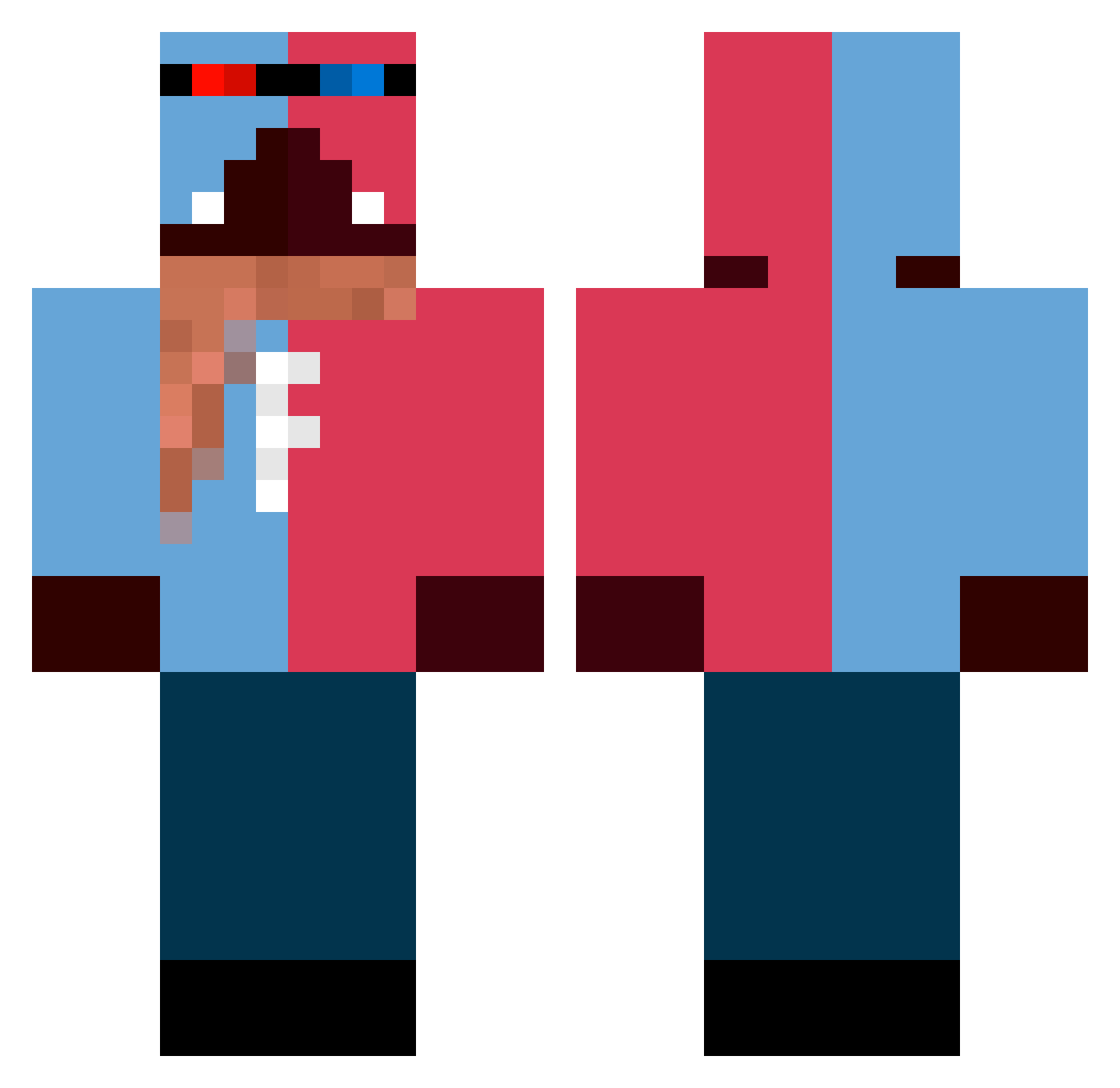 fort7989 Minecraft skin, front and back view