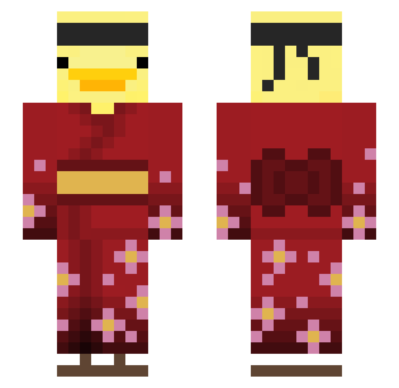 kurogogo Minecraft skin, front and back view
