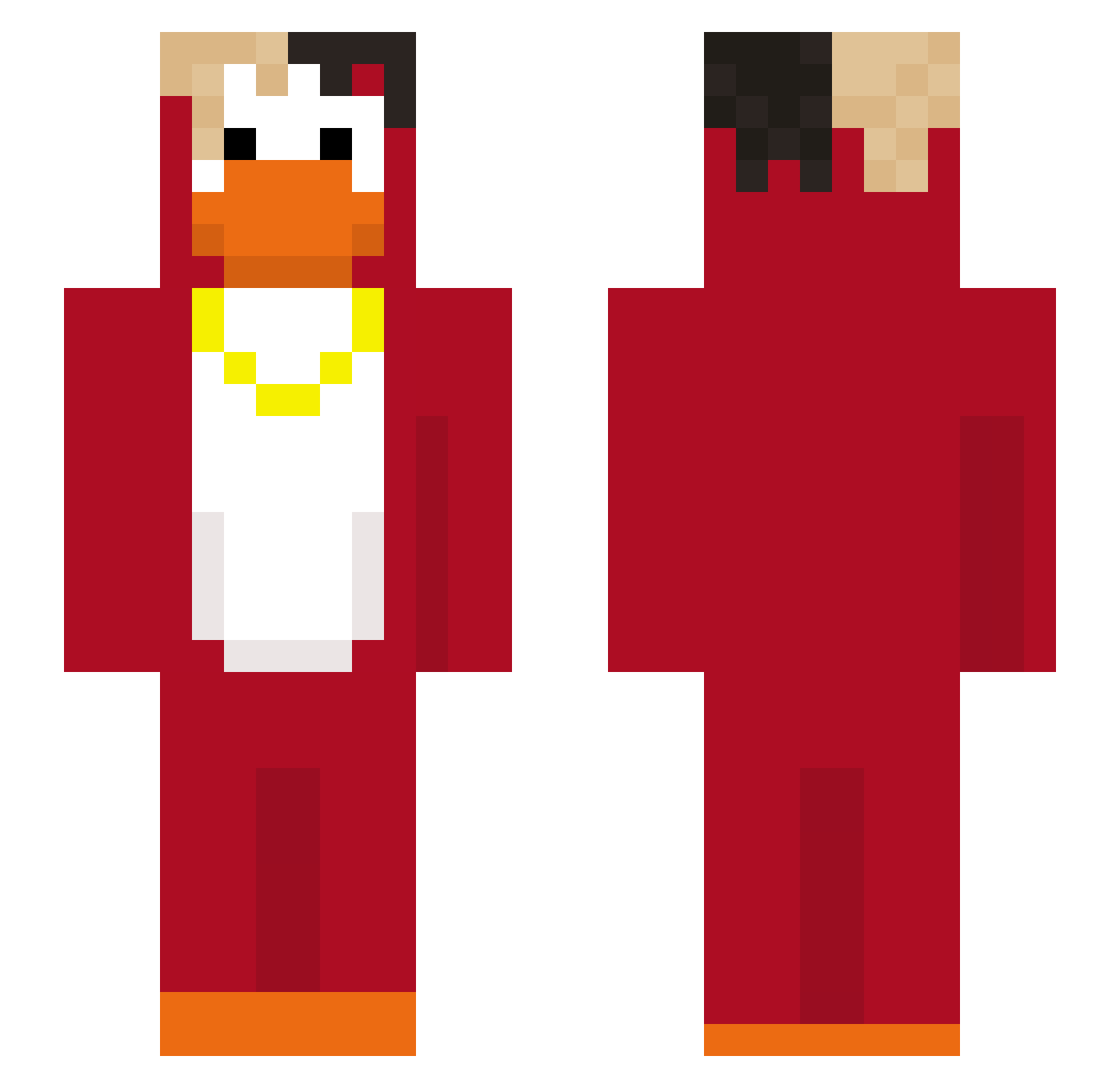 8n8n Minecraft skin, front and back view