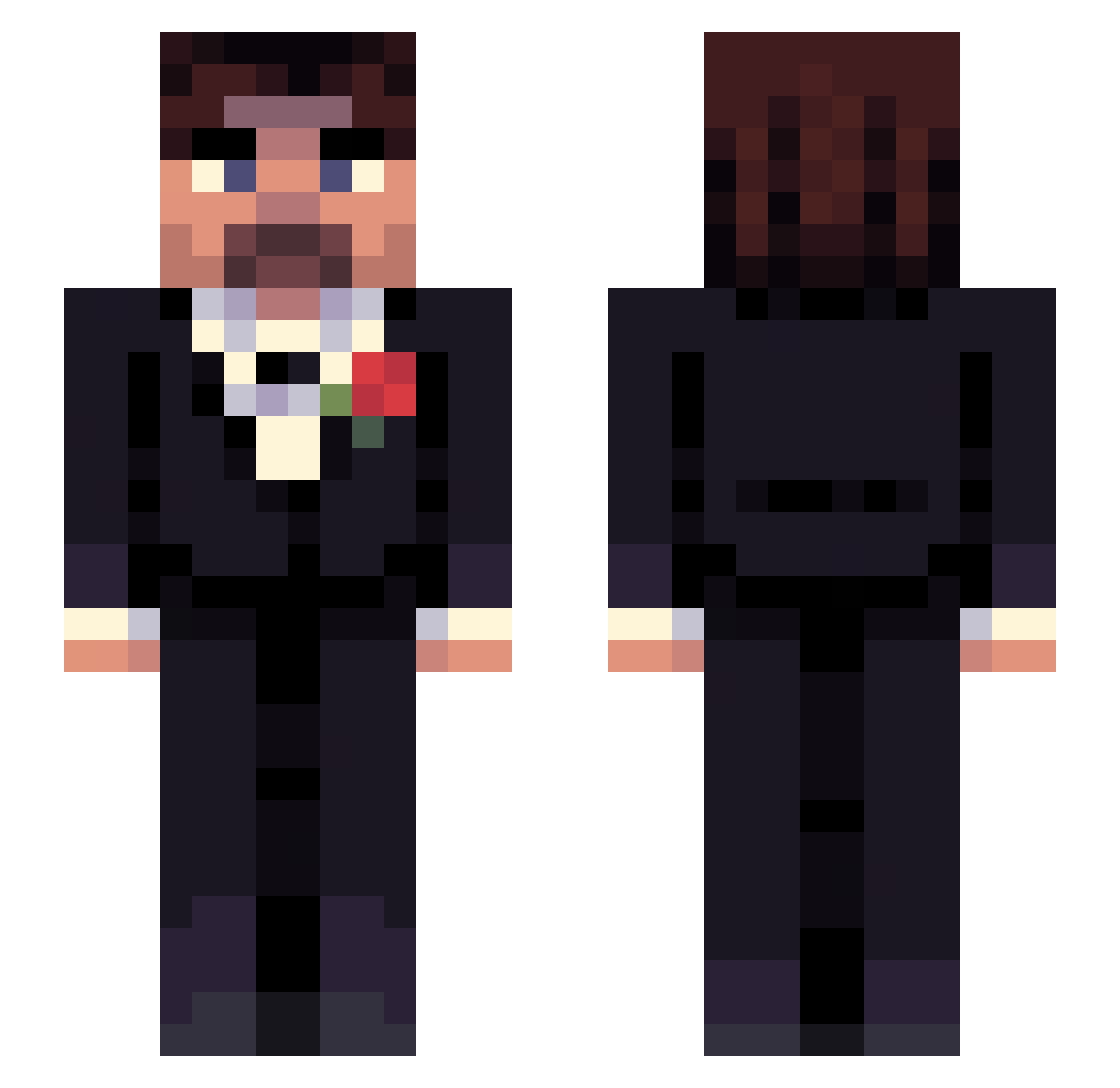 PatrickJamesVing Minecraft skin, front and back view