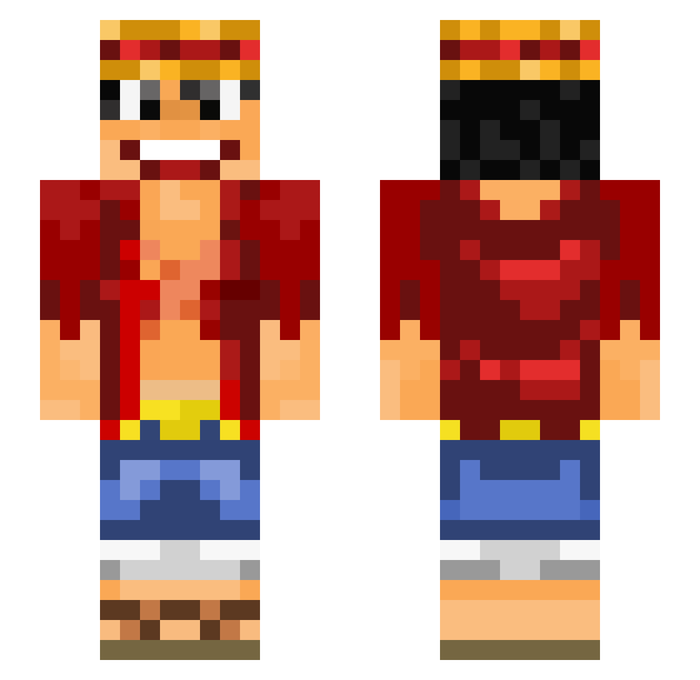 Shadowy0n Minecraft skin, front and back view
