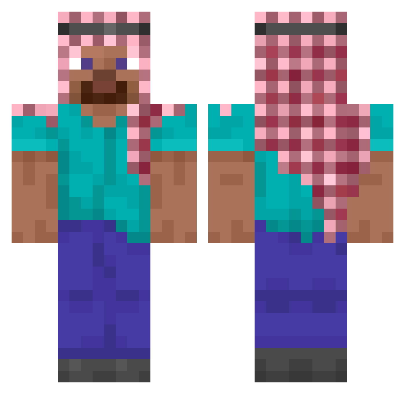 yvrgyzw Minecraft skin, front and back view