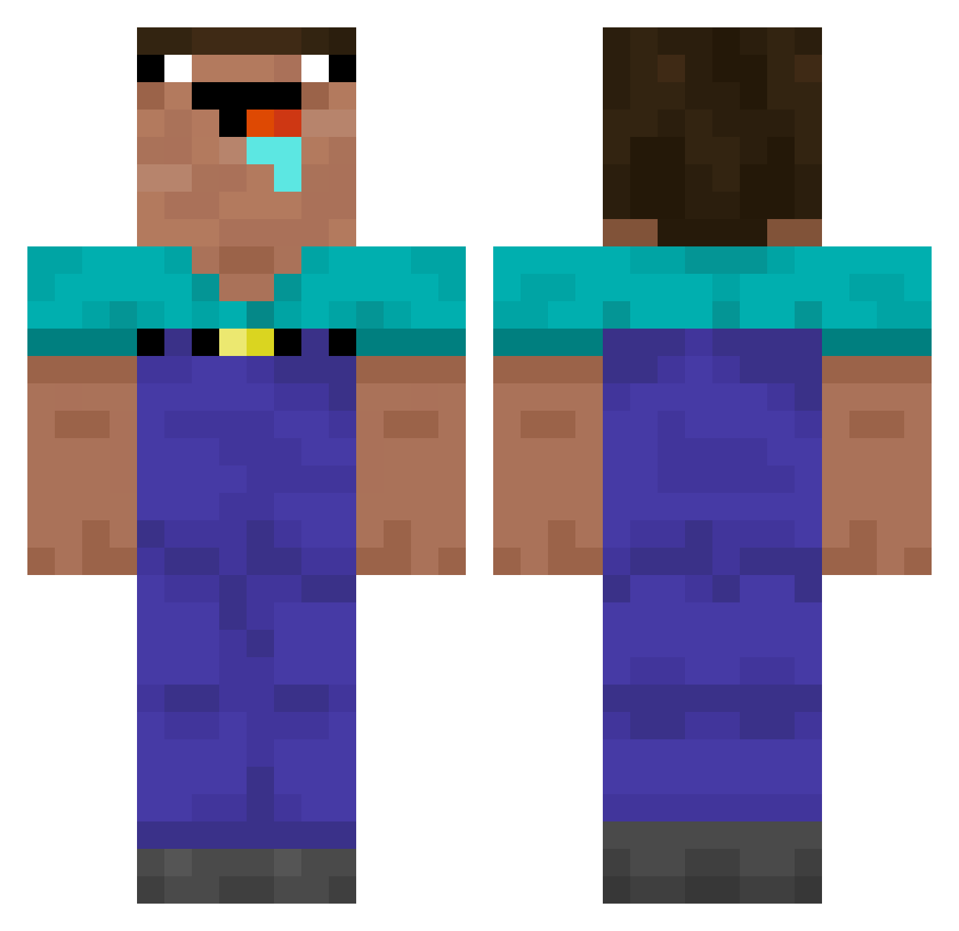 LamaTeppich9884 Minecraft skin, front and back view