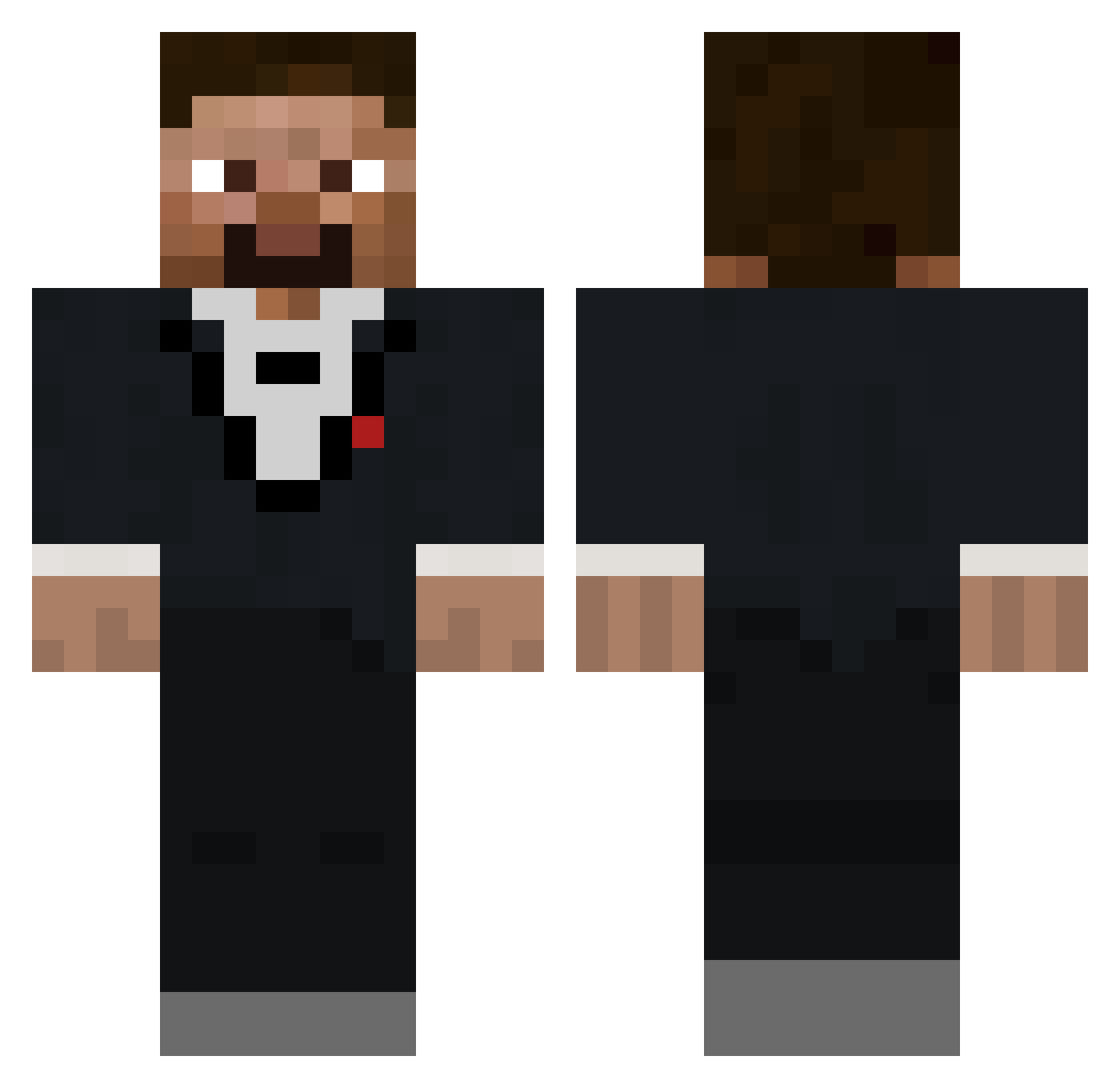 Revylevy2 Minecraft skin, front and back view