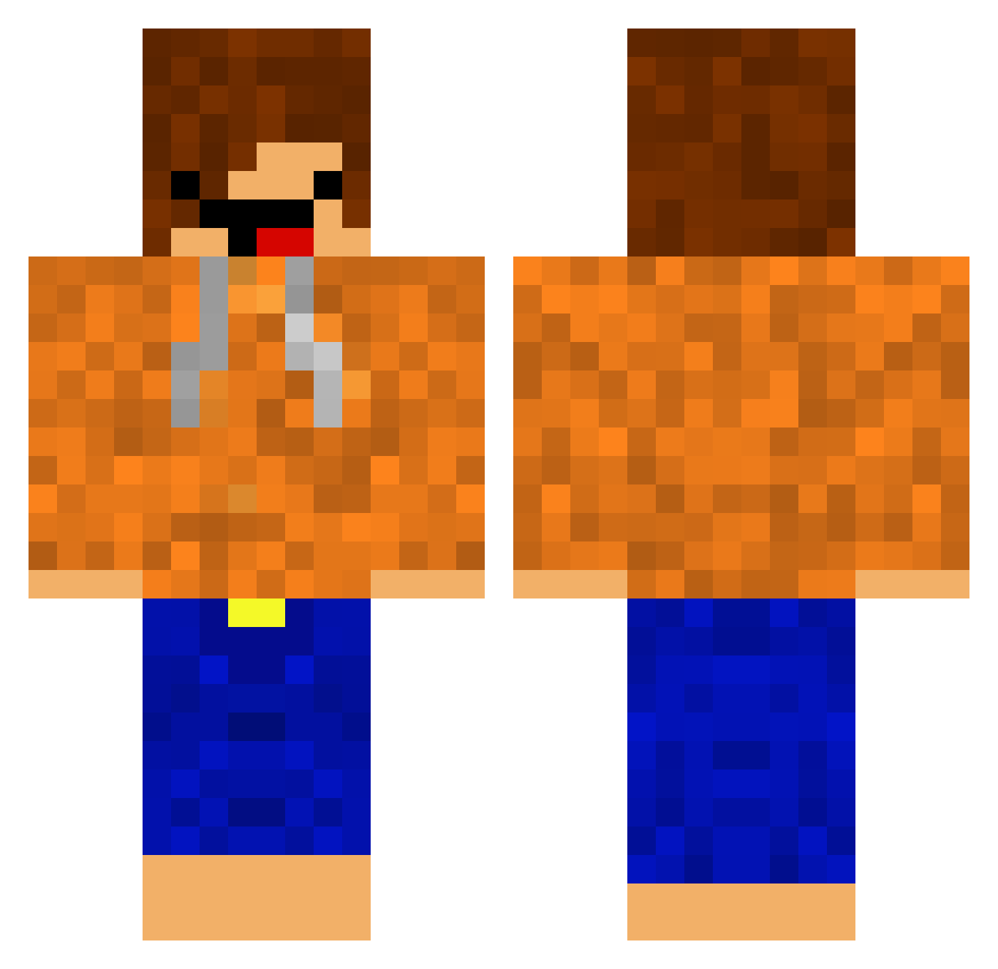 Playoff Minecraft skin, front and back view