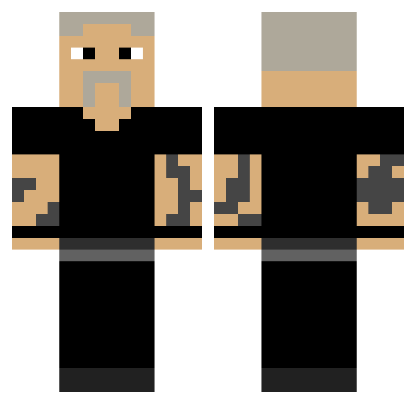 nullvmp Minecraft skin, front and back view