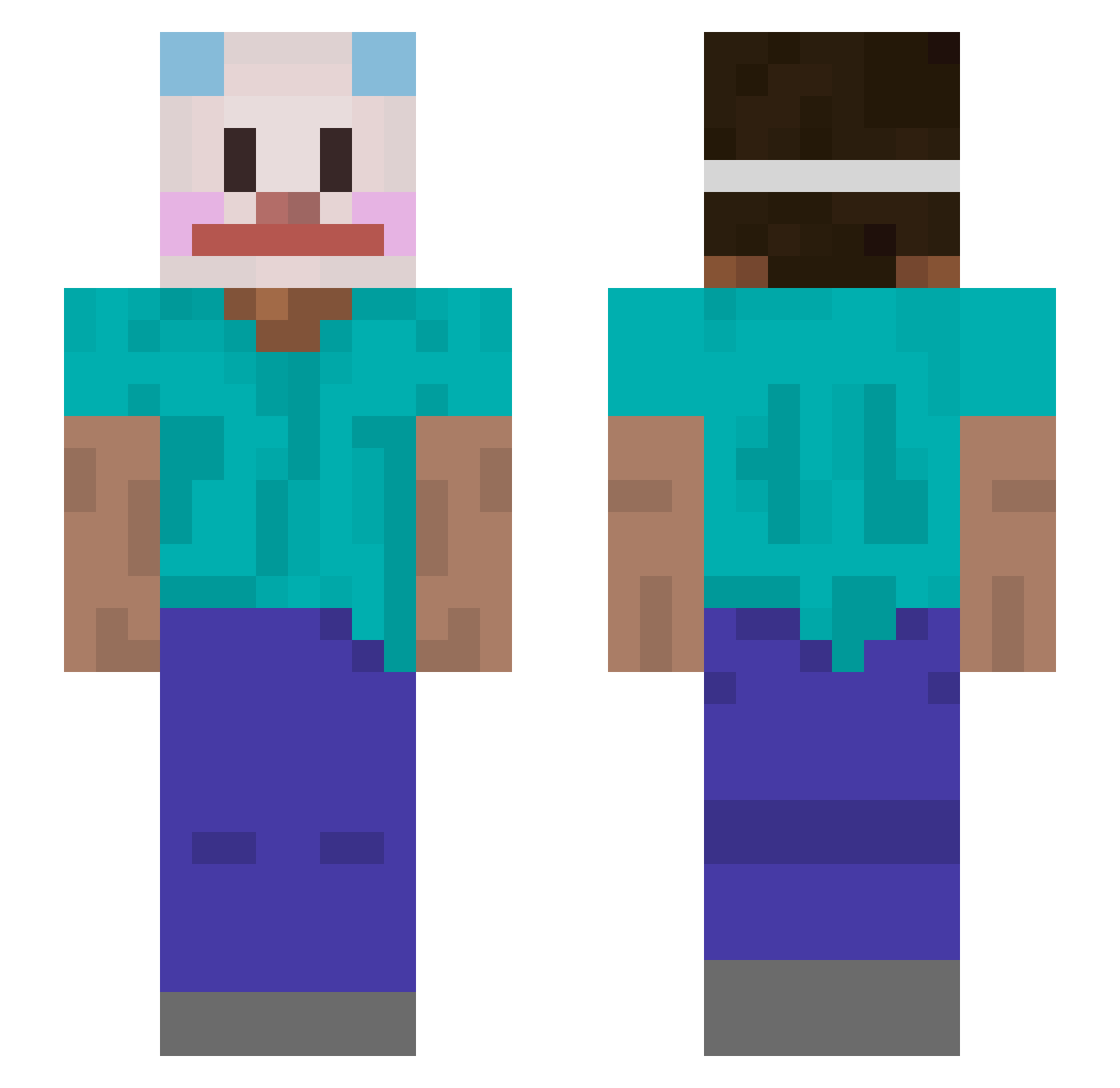 Kim_willy Minecraft skin, front and back view