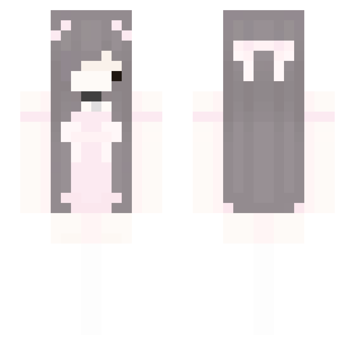 Nwrx Minecraft skin, front and back view