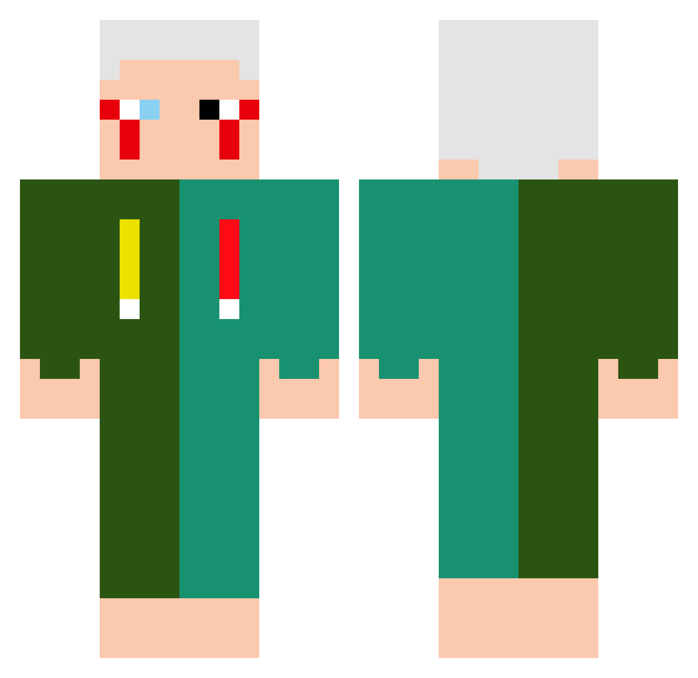 xuroi Minecraft skin, front and back view