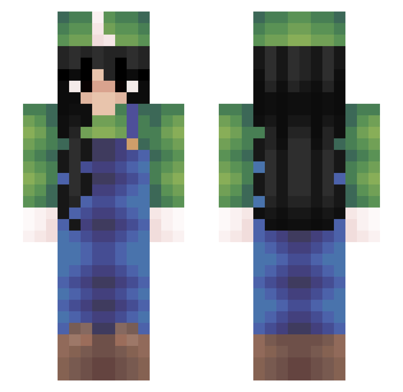Ascenex Minecraft skin, front and back view