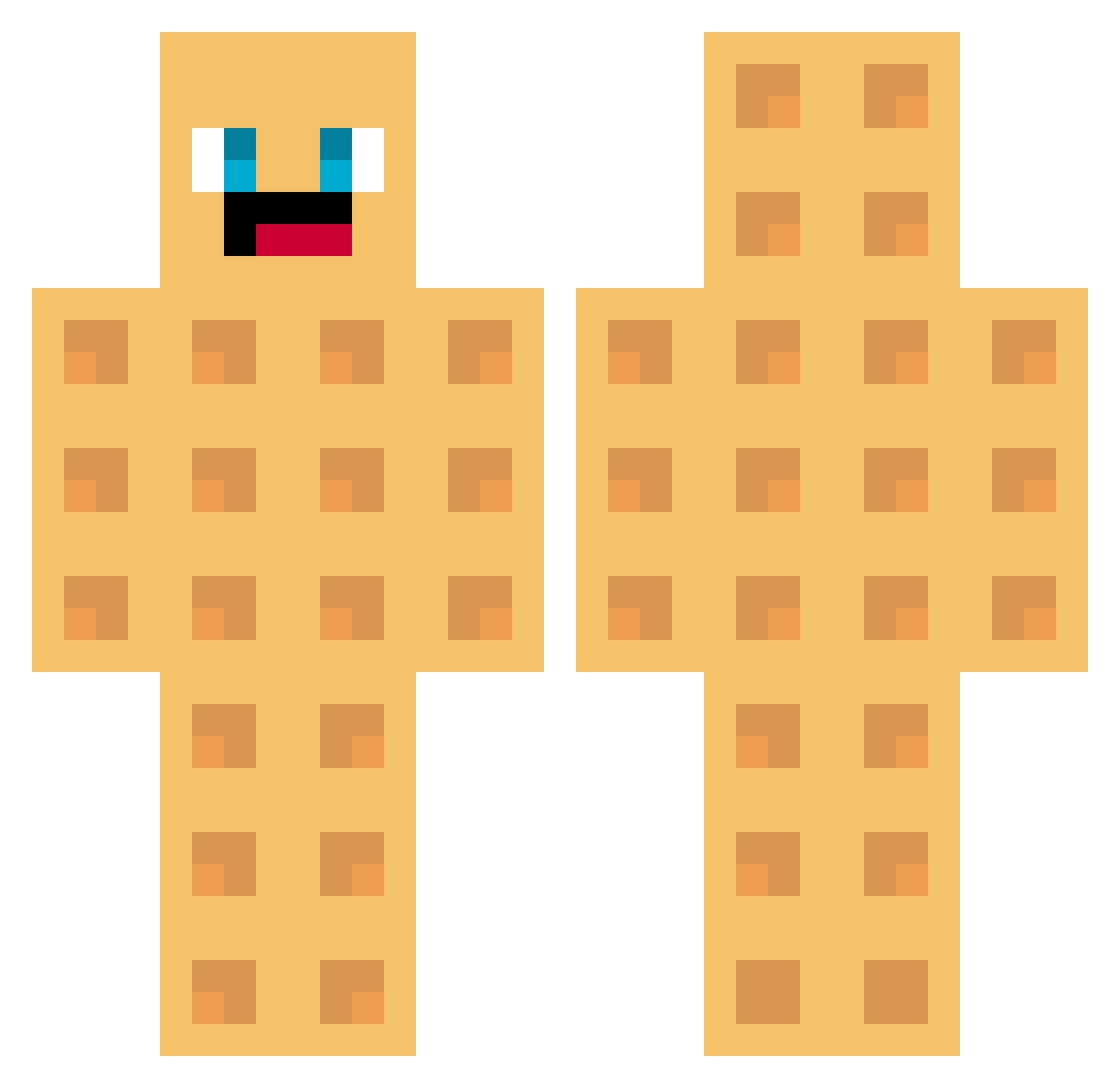 TillingSpoon615 Minecraft skin, front and back view