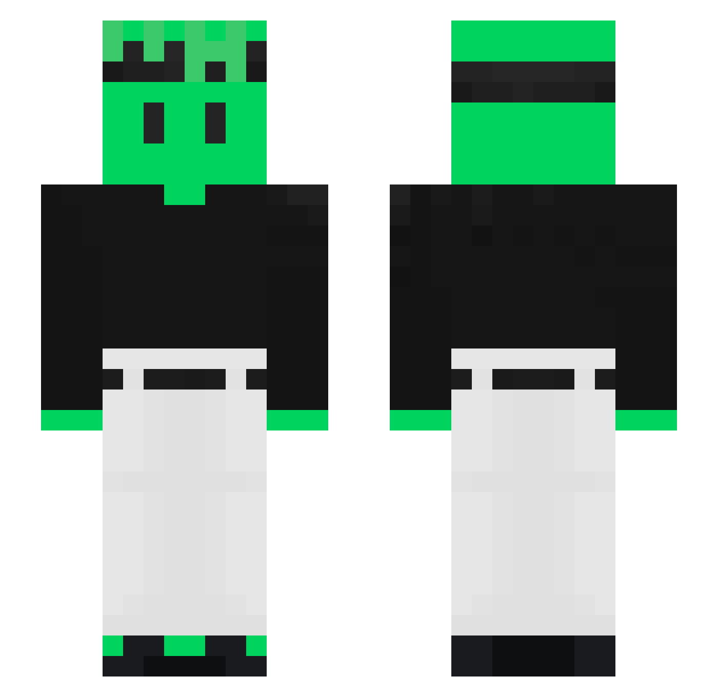 VixleMC Minecraft skin, front and back view