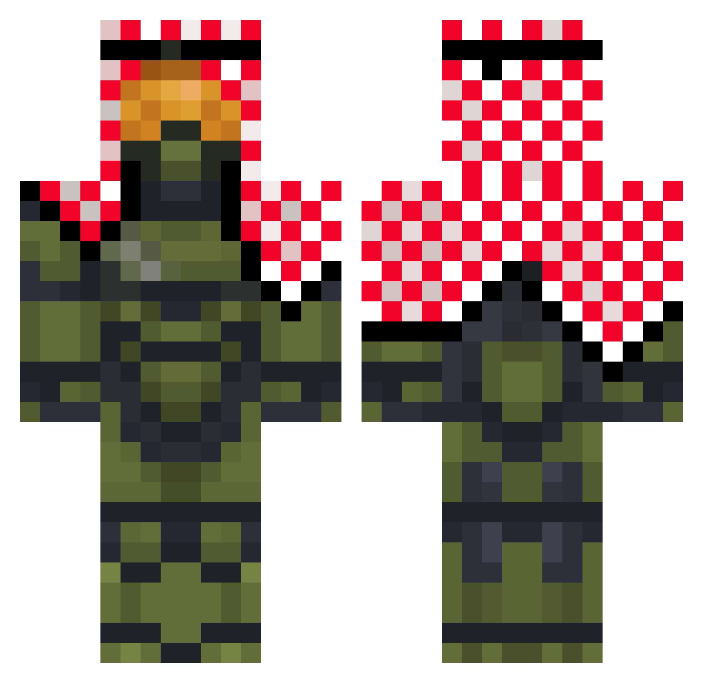 Trent505 Minecraft skin, front and back view