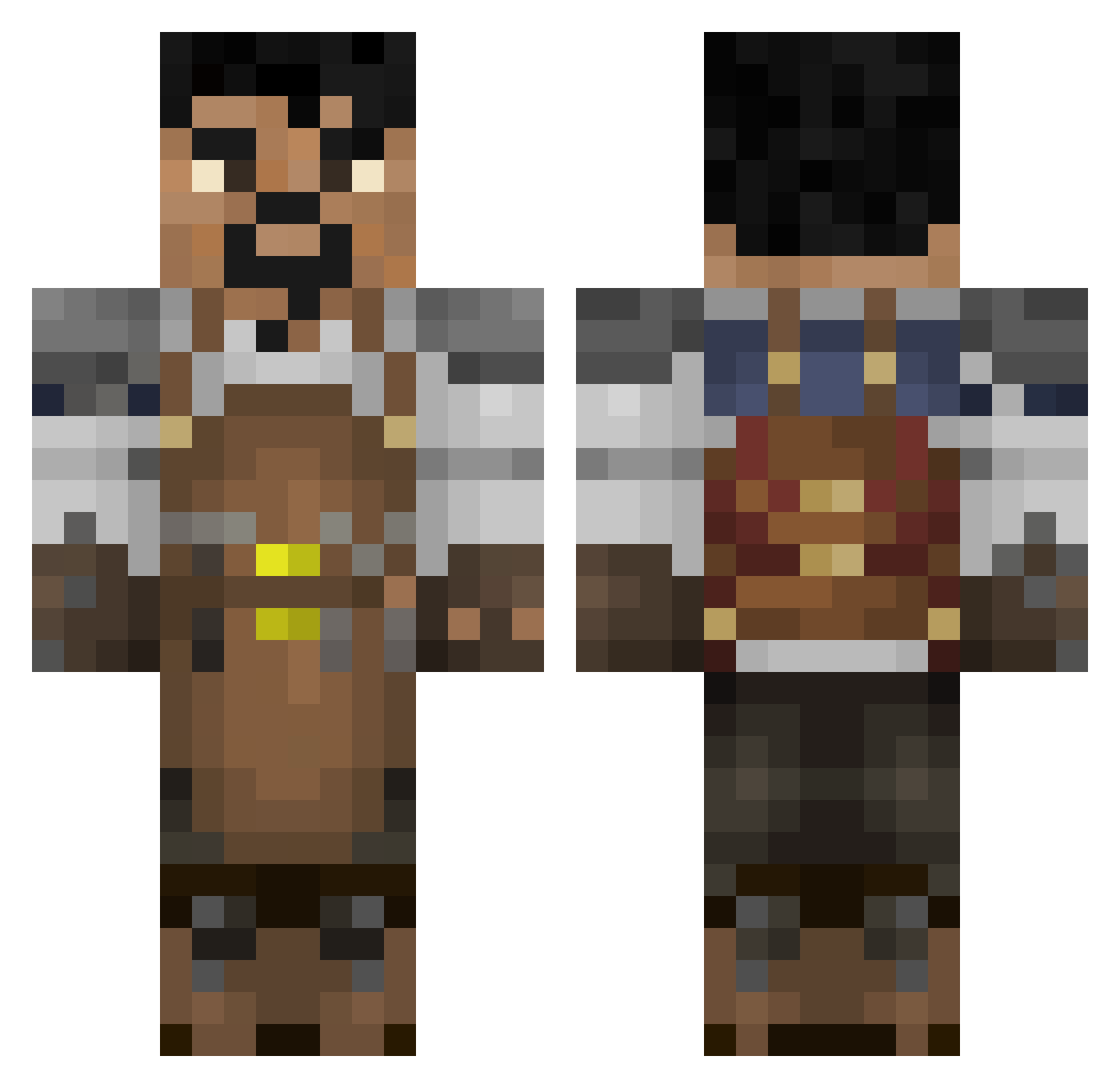 CosmicCharlzMan Minecraft skin, front and back view
