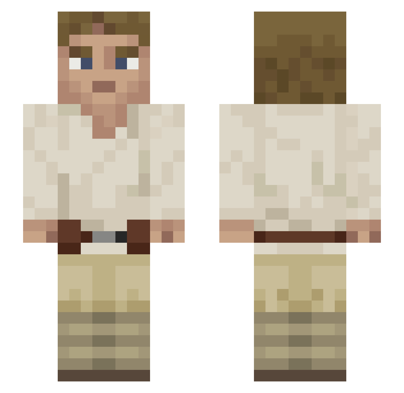 Pointer Minecraft skin, front and back view