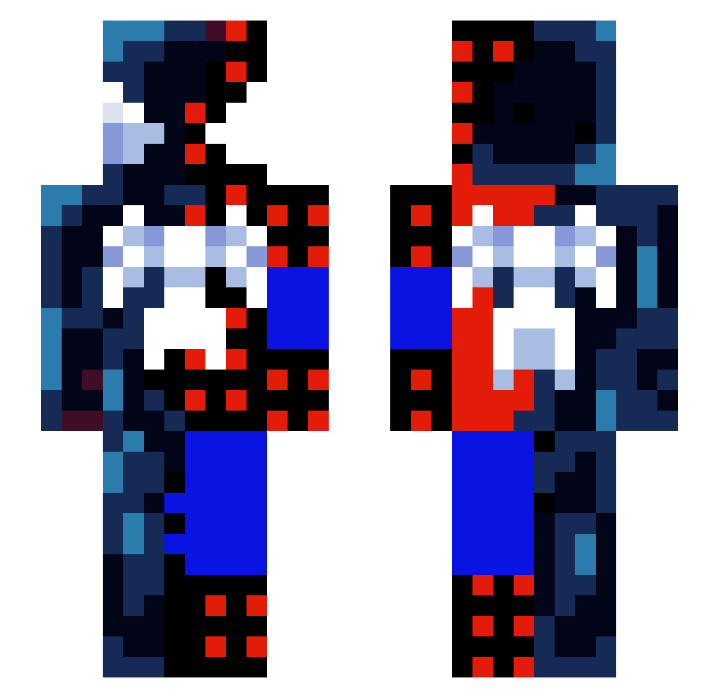warx4458 Minecraft skin, front and back view