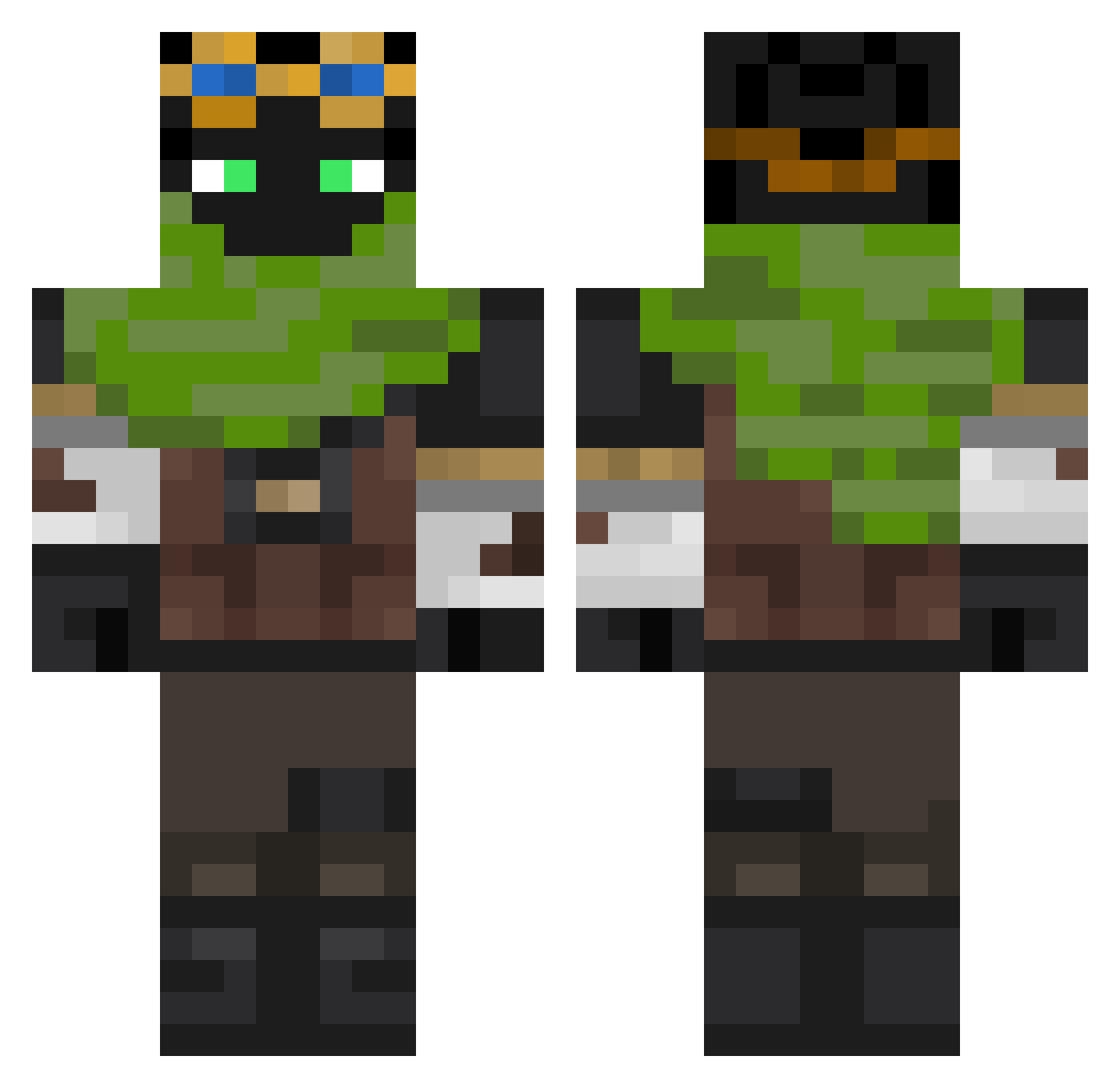 seehanke Minecraft skin, front and back view