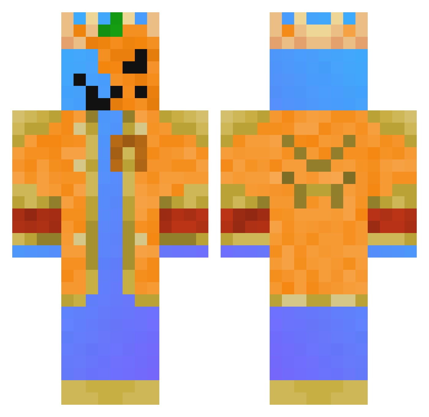 indfei Minecraft skin, front and back view