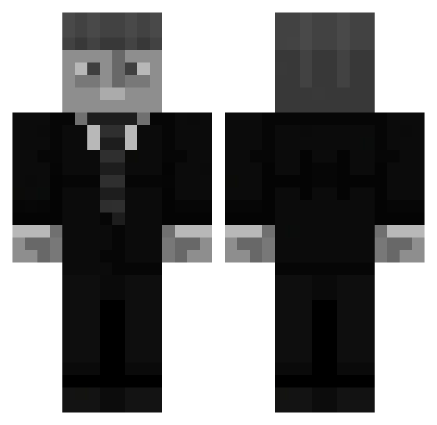 Mattimaul Minecraft skin, front and back view