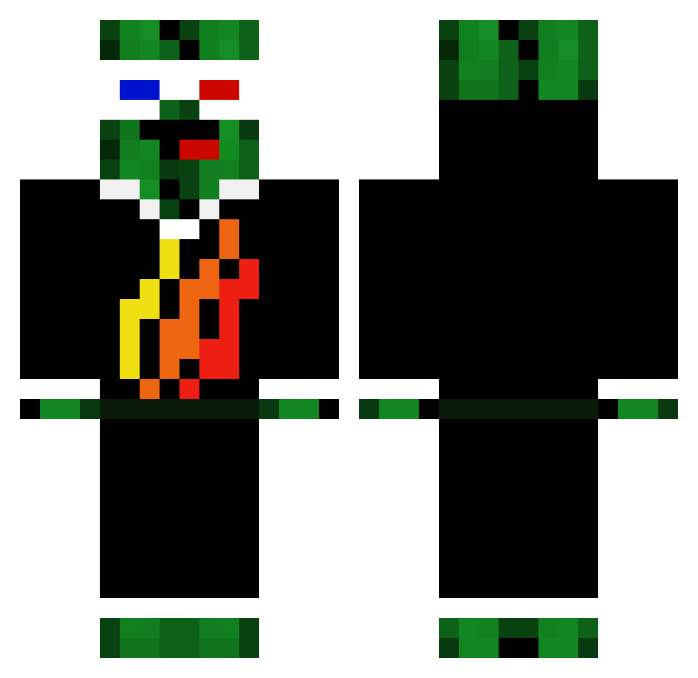 Troty Minecraft skin, front and back view