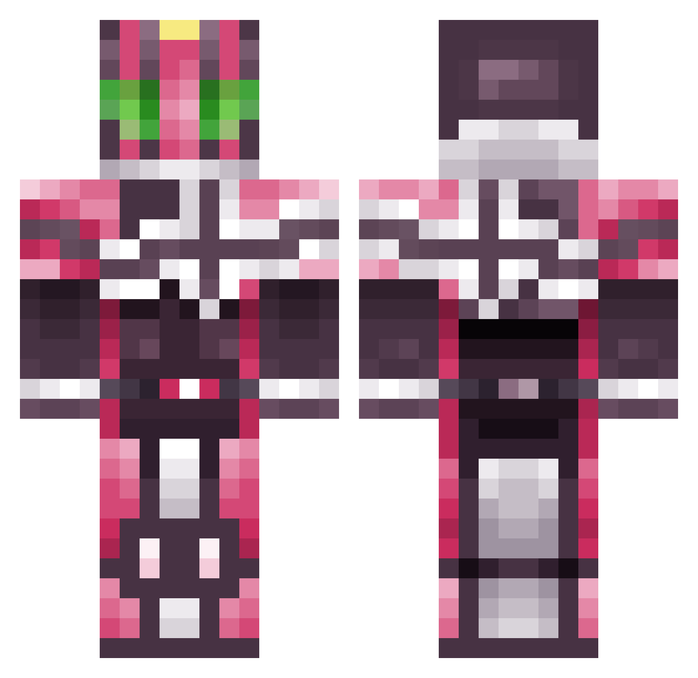 Sa3u1a Minecraft skin, front and back view