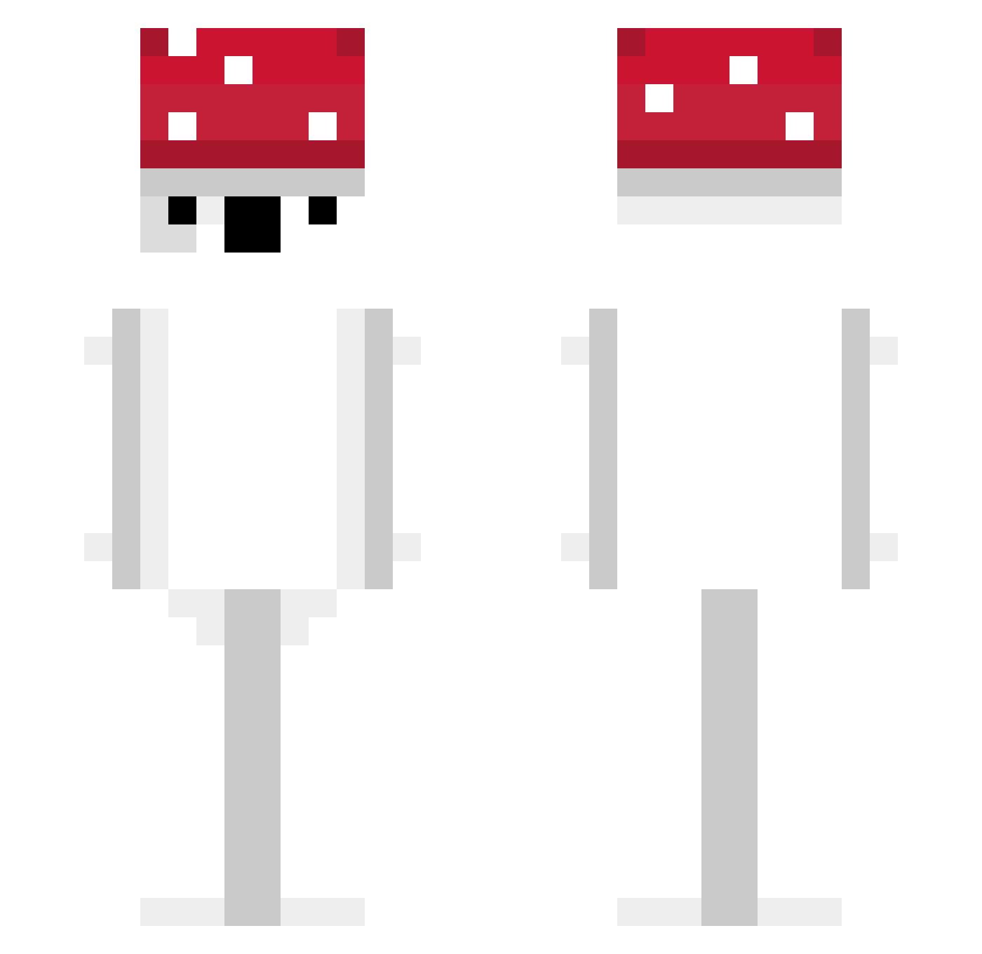 Irounilt3190 Minecraft skin, front and back view