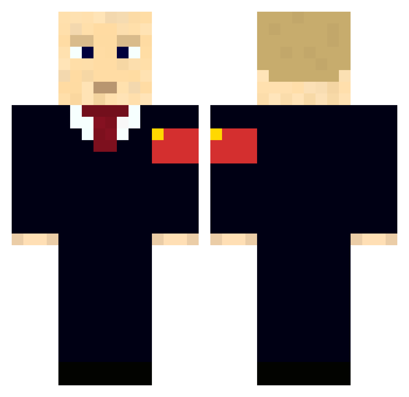 Vlamidir Minecraft skin, front and back view