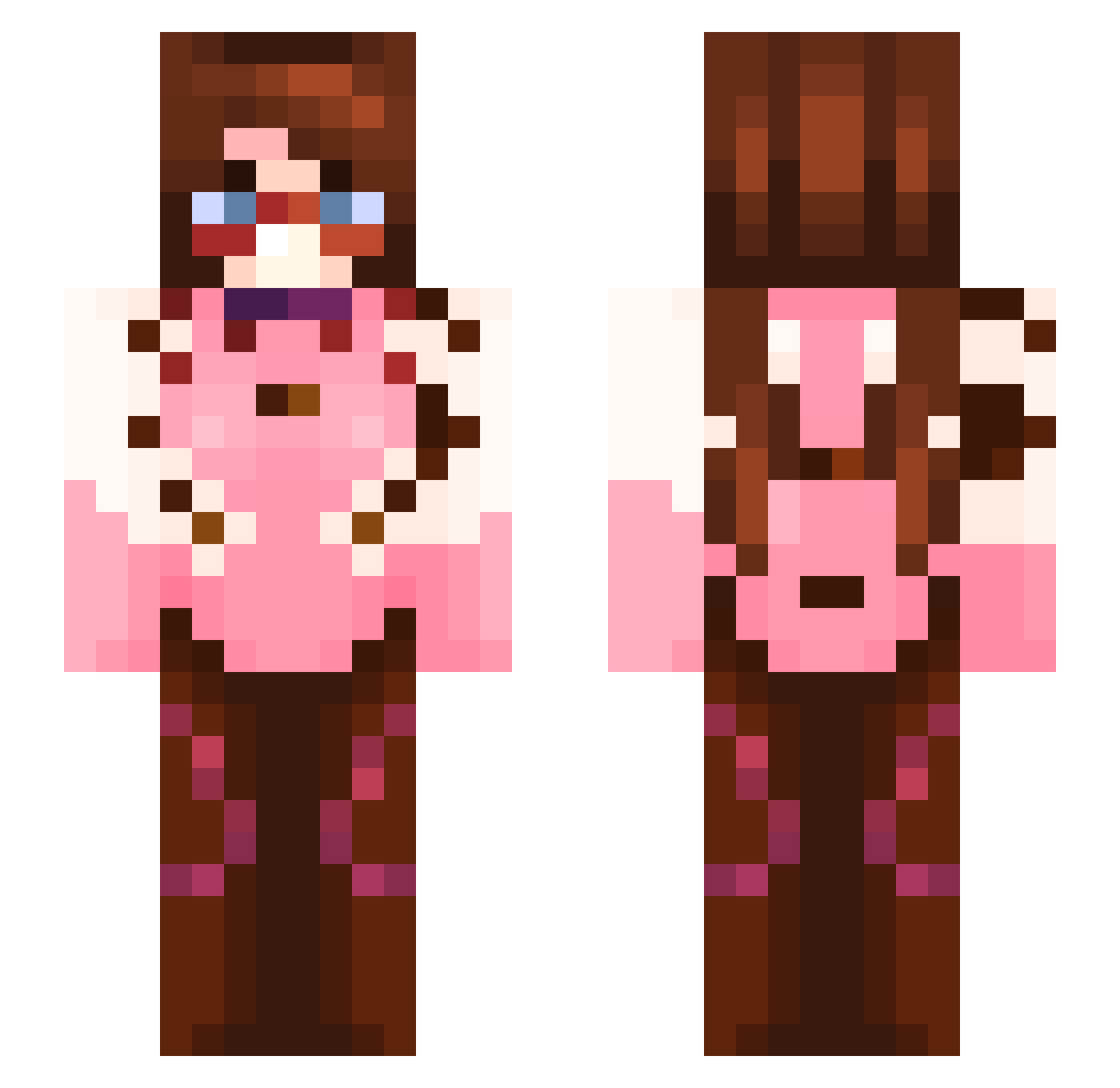 MulletsG Minecraft skin, front and back view