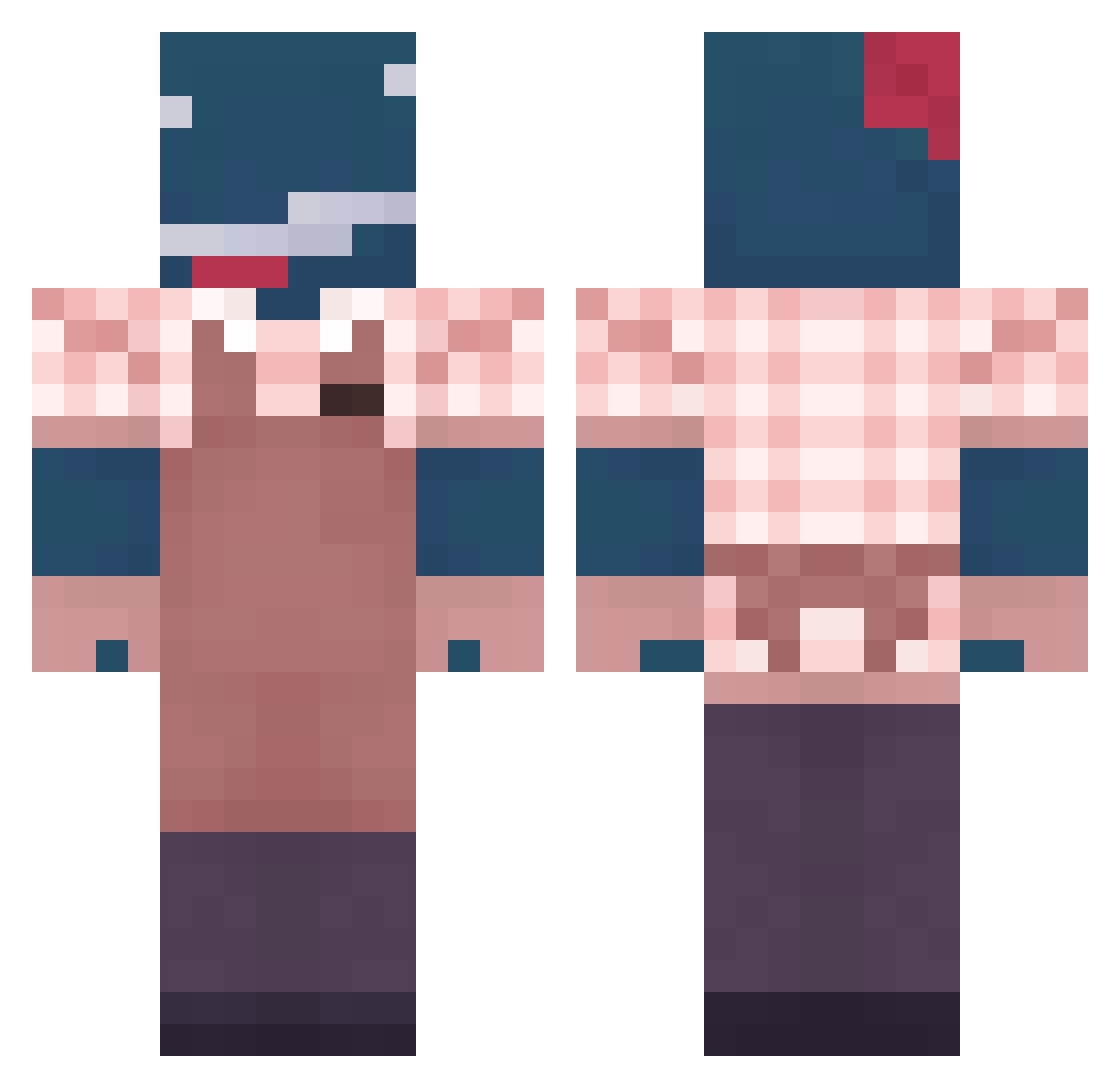 Bluelotshot Minecraft skin, front and back view