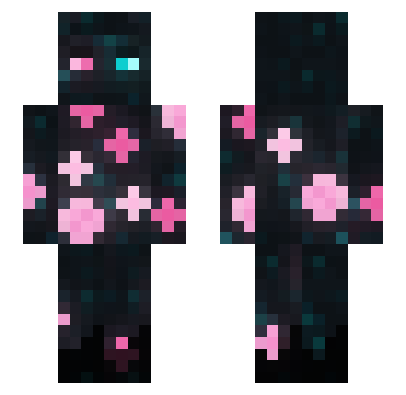 Bshkit Minecraft skin, front and back view