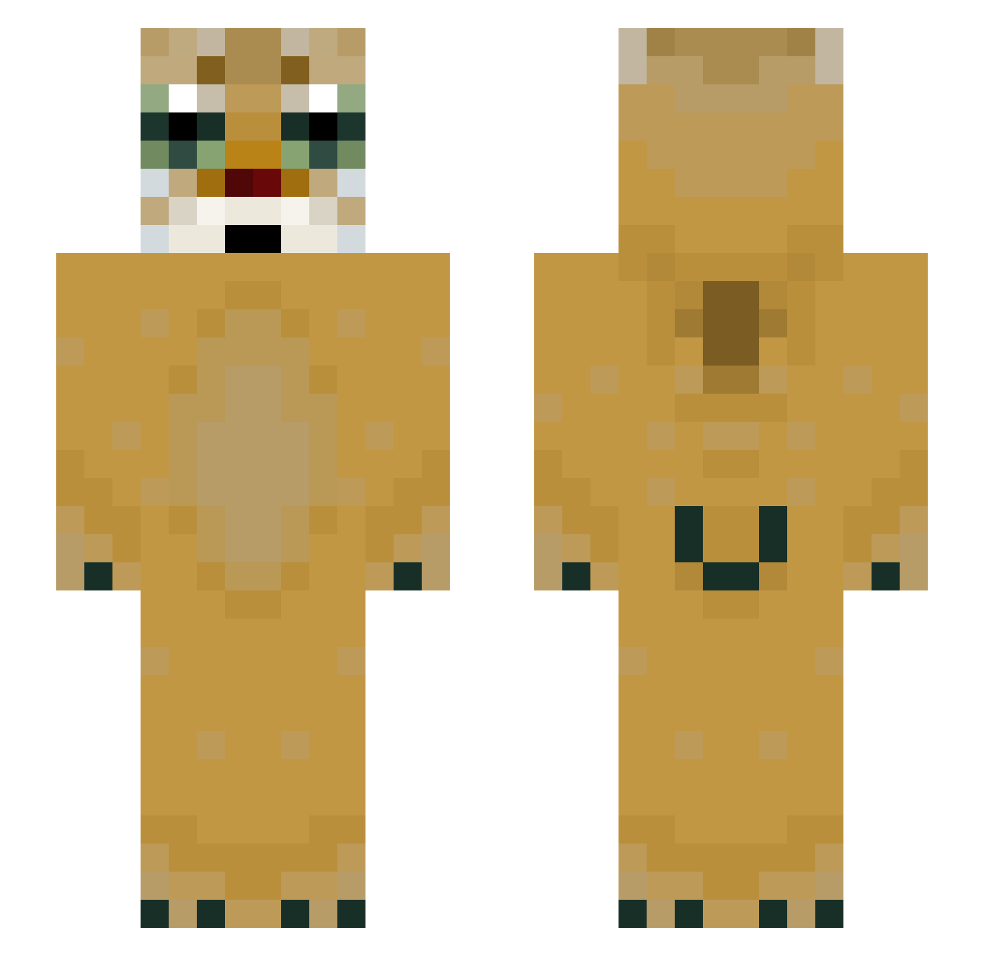 amongusiscringe Minecraft skin, front and back view