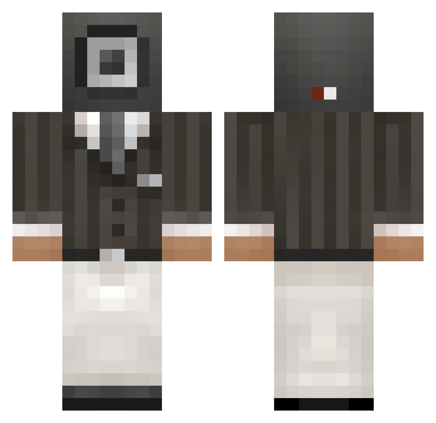 Ghost3480 Minecraft skin, front and back view