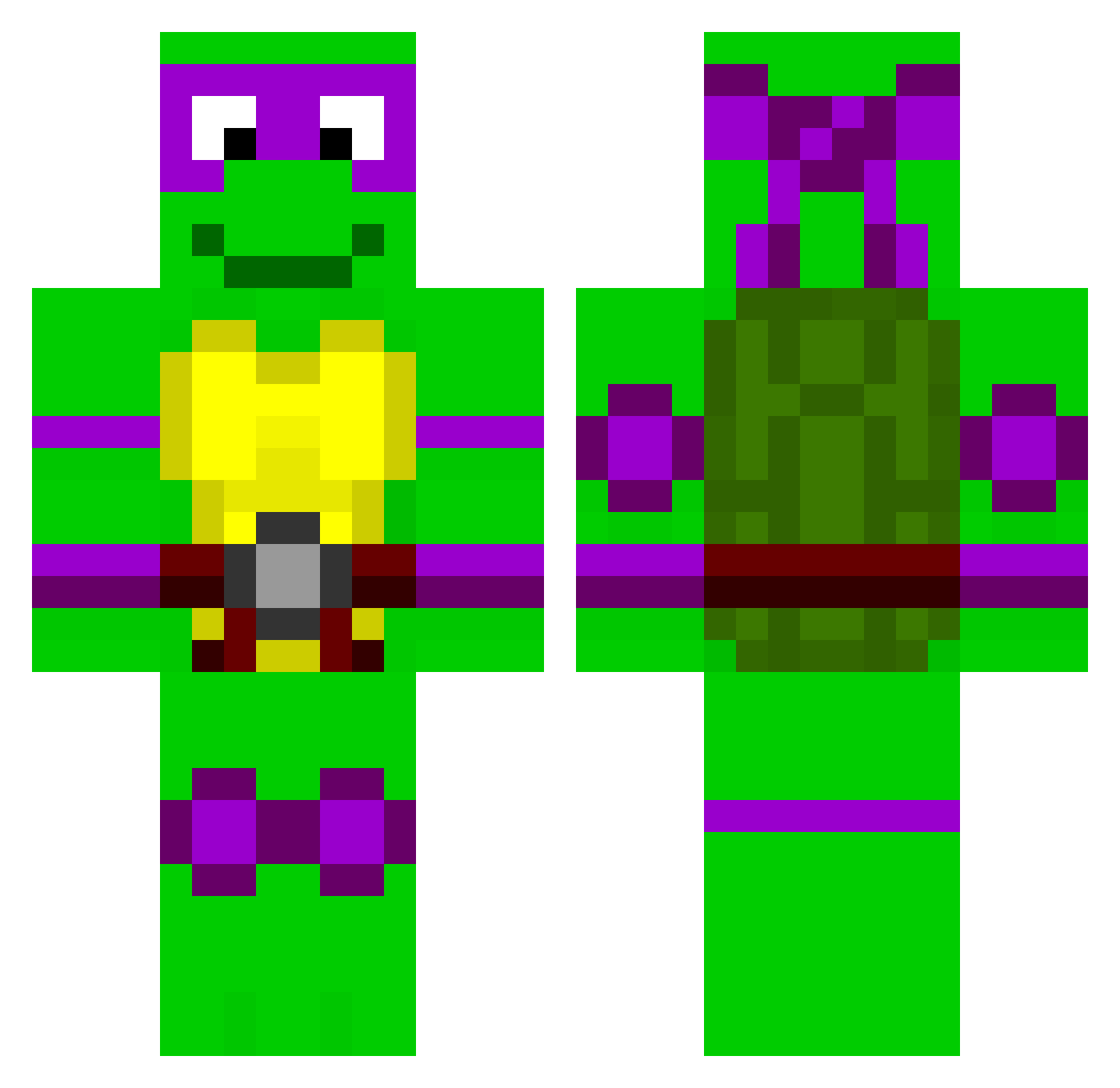 Chrizen Minecraft skin, front and back view