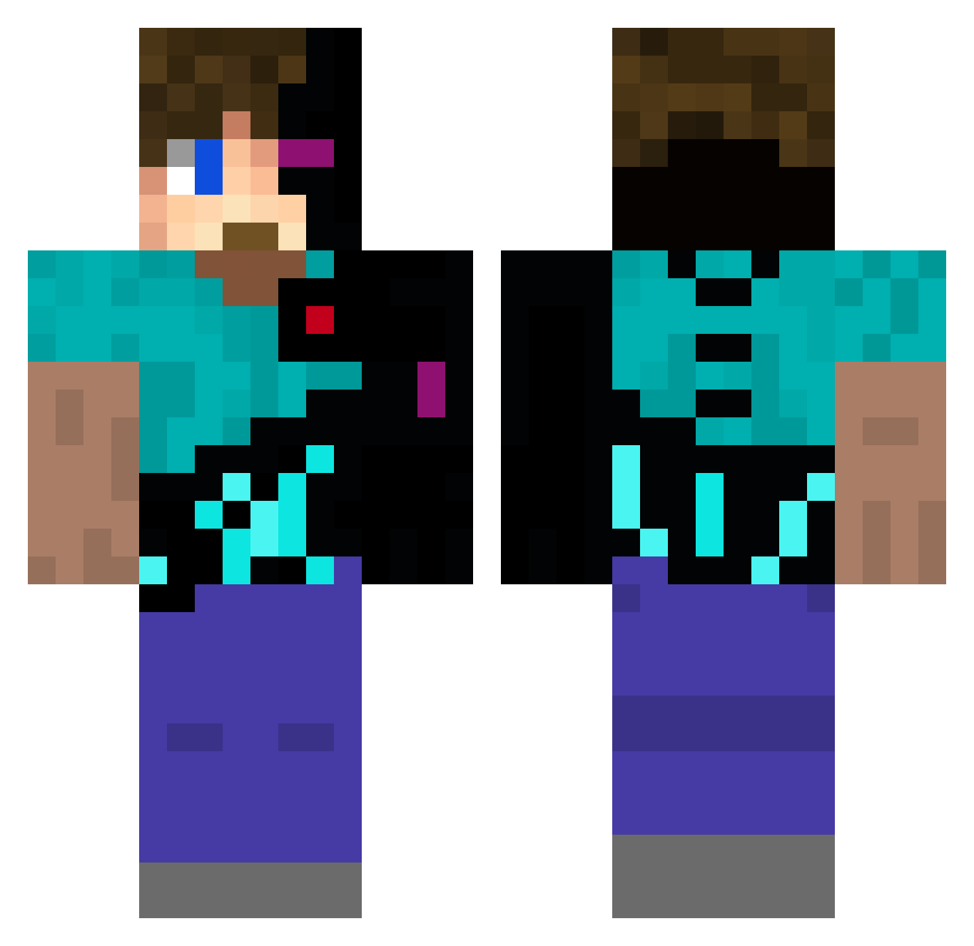 pagnosia Minecraft skin, front and back view