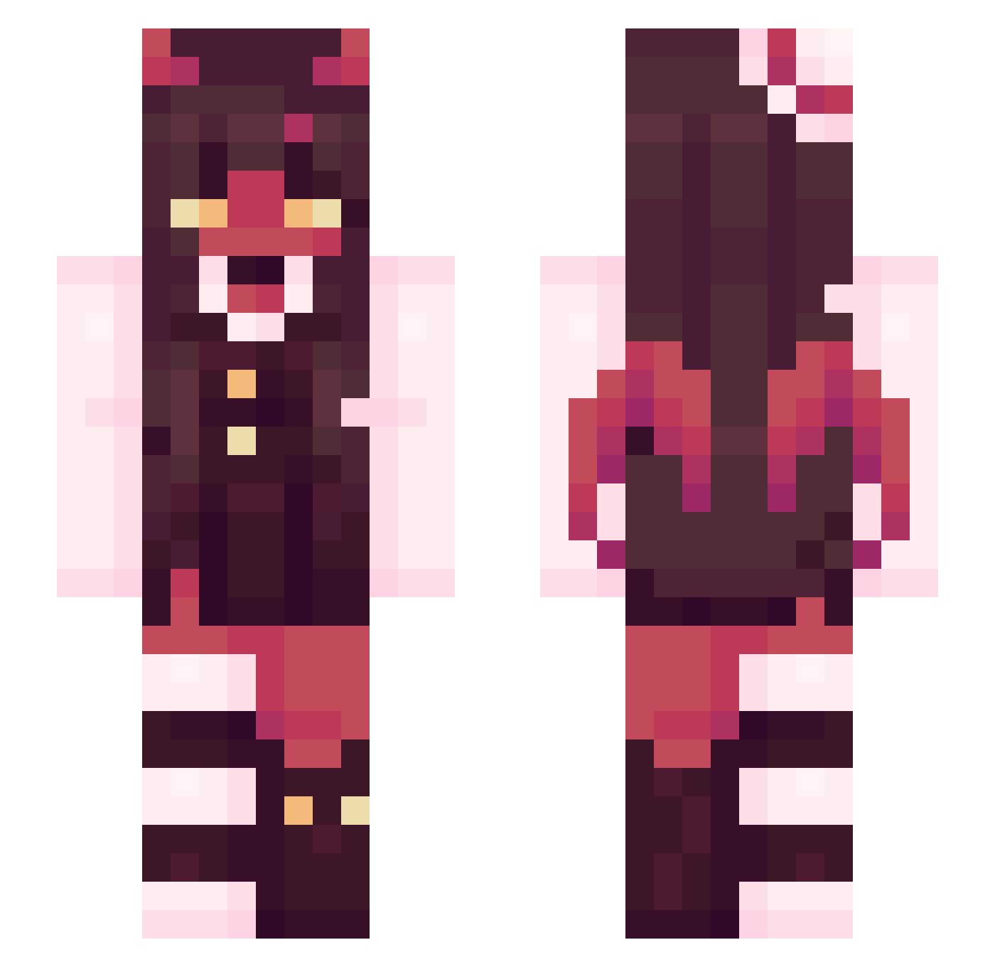 zelfing Minecraft skin, front and back view