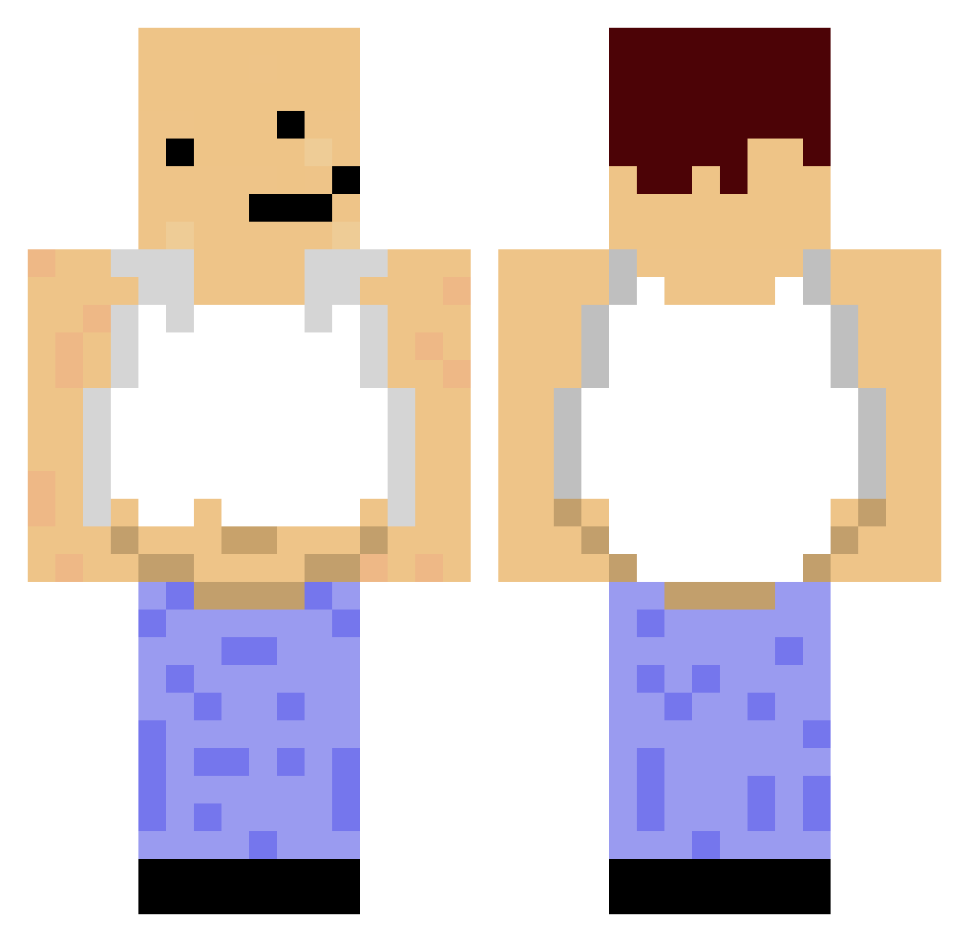 Acyz Minecraft skin, front and back view