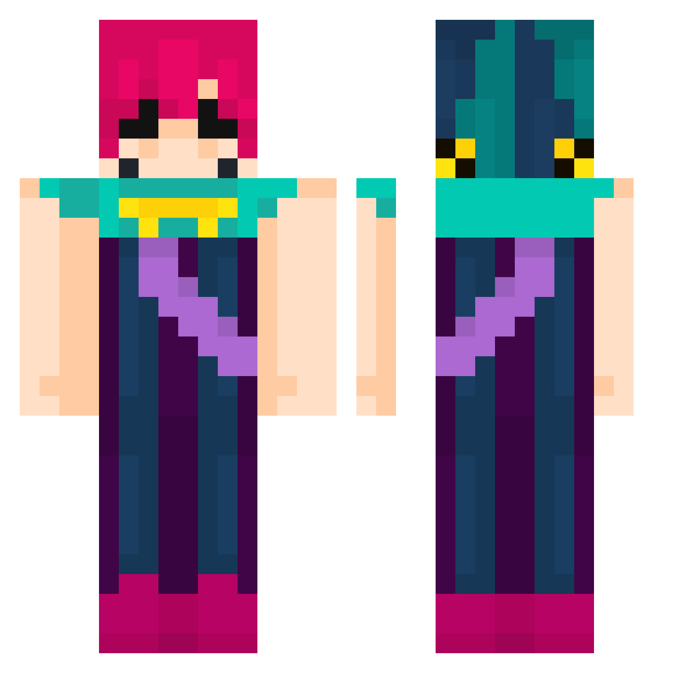 DonPalomaXd Minecraft skin, front and back view