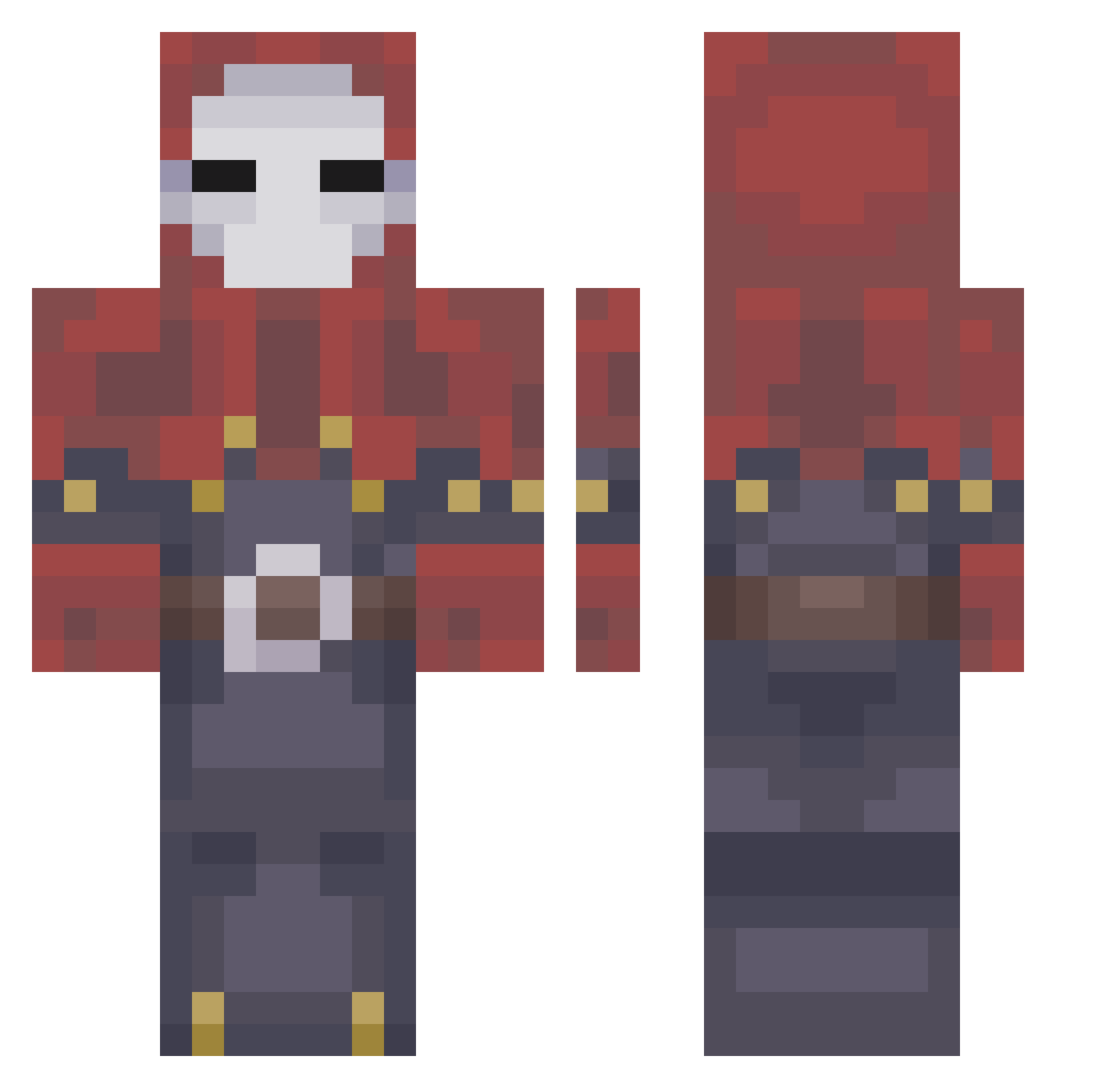 Houba_ Minecraft skin, front and back view